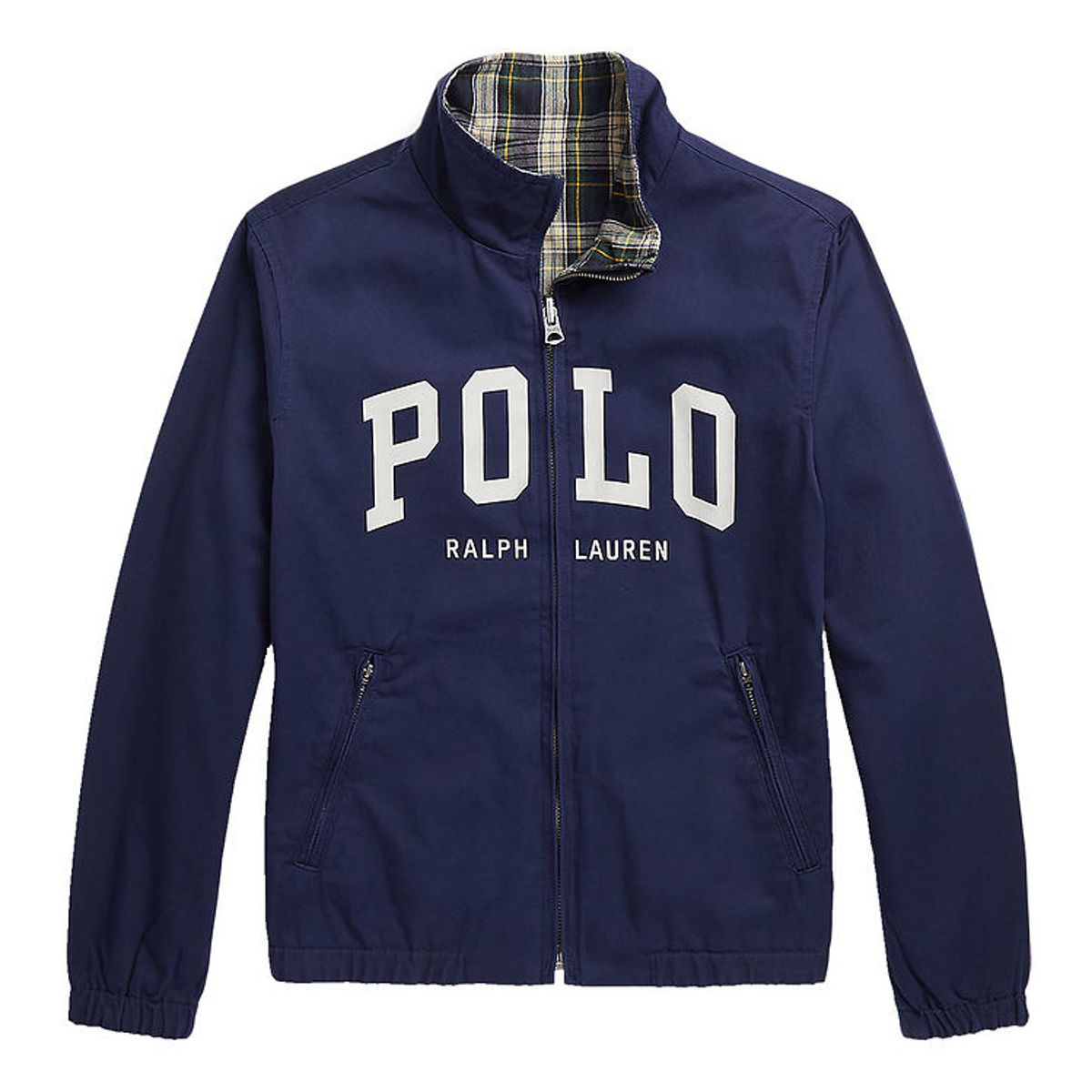 Polo Ralph Lauren Jakke - Vendbar - Blåternet/Navy m. Print