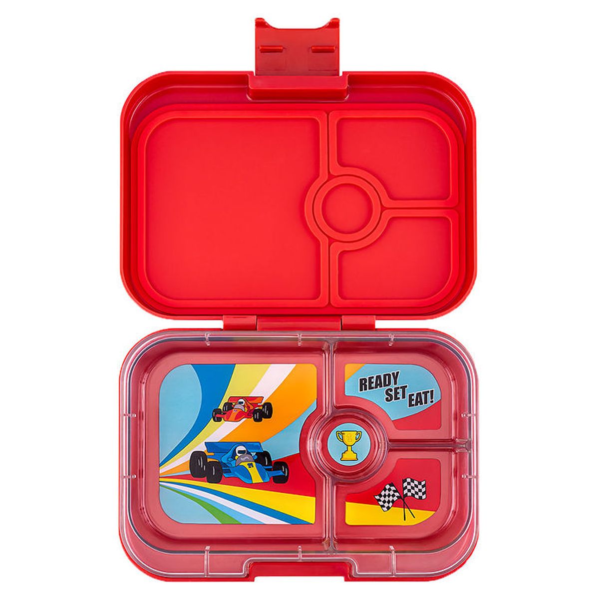 Yumbox Madkasse m. 4 Rum - Bento Panino - Roar Red/Race Cars