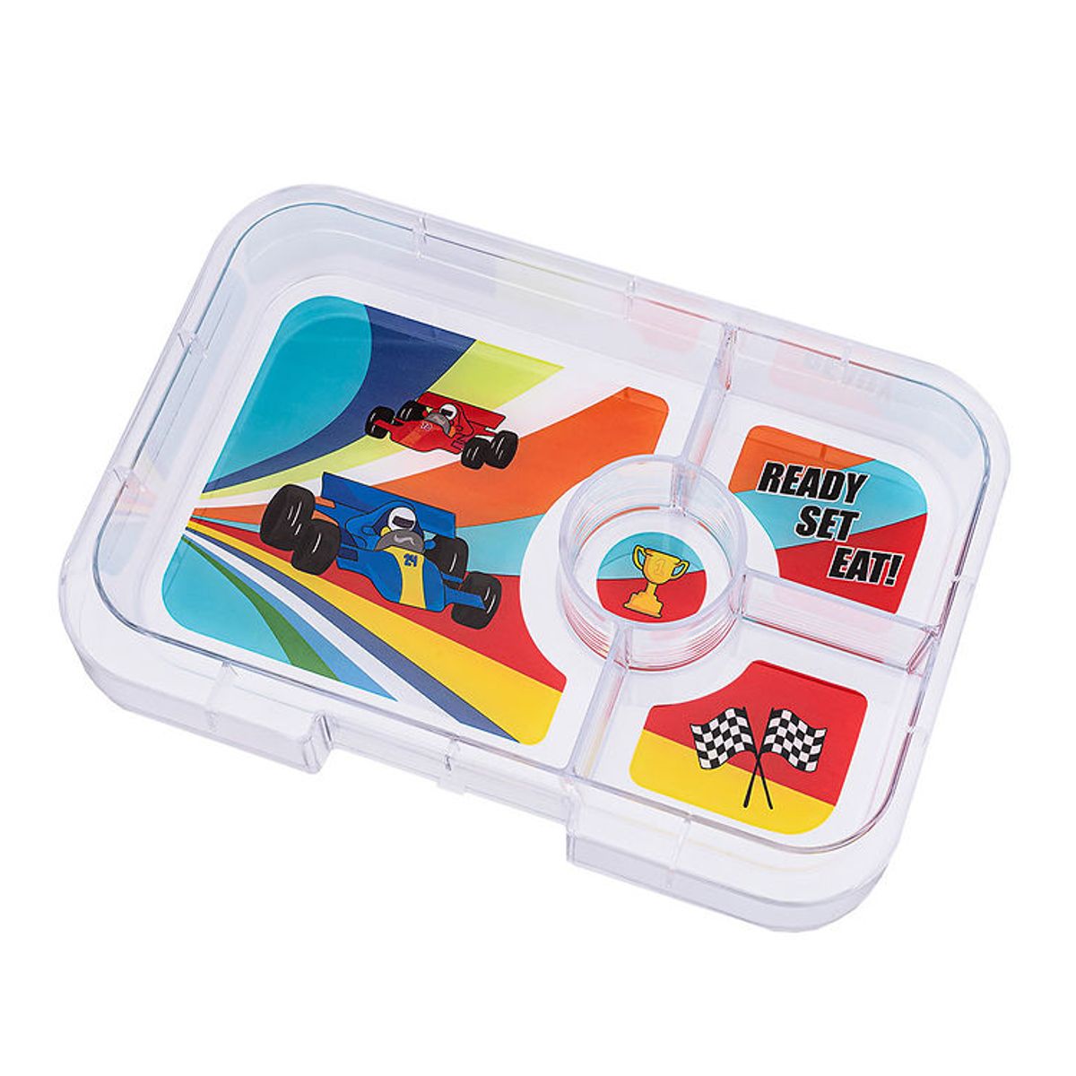 Yumbox Indsatsbakke m. 4 Rum - Tapas - Race Cars