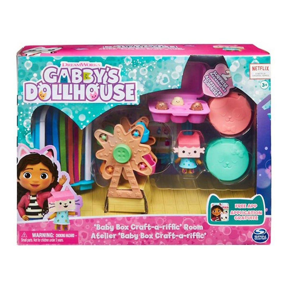 Gabby's Dollhouse Sæt - 7 Dele - Deluxe Room - Craft Room