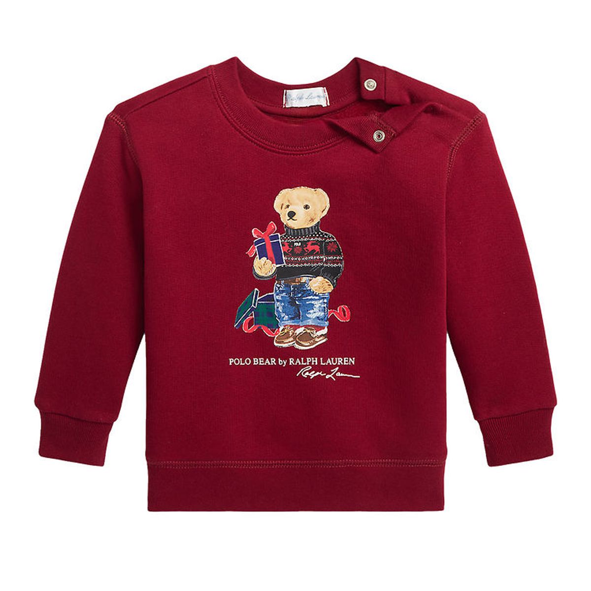 Polo Ralph Lauren Sweatshirt - Holiday - Rød m. Bamse