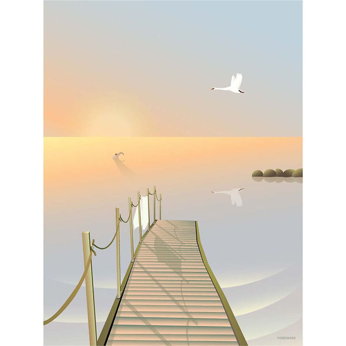 Vissevasse Plakat - 50x70 cm - Bathing Bridge