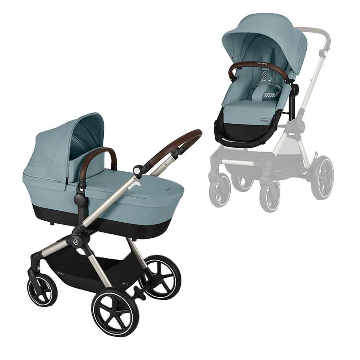 Cybex Klapvogn/Barnevogn - Eos Lux - 2-i-1 - Sky Blue