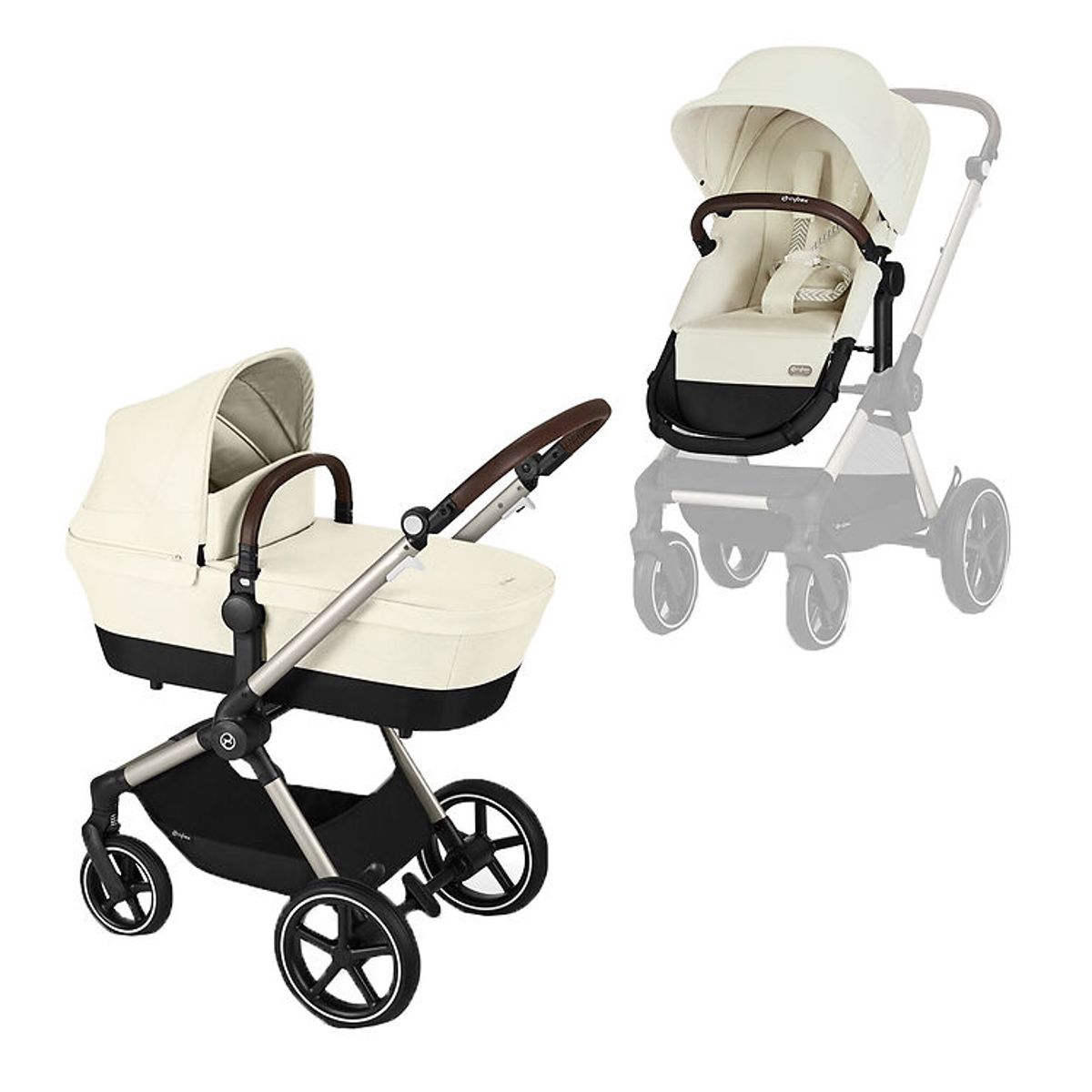 Cybex Klapvogn/Barnevogn - Eos Lux - 2-i-1 - Seashell Beige