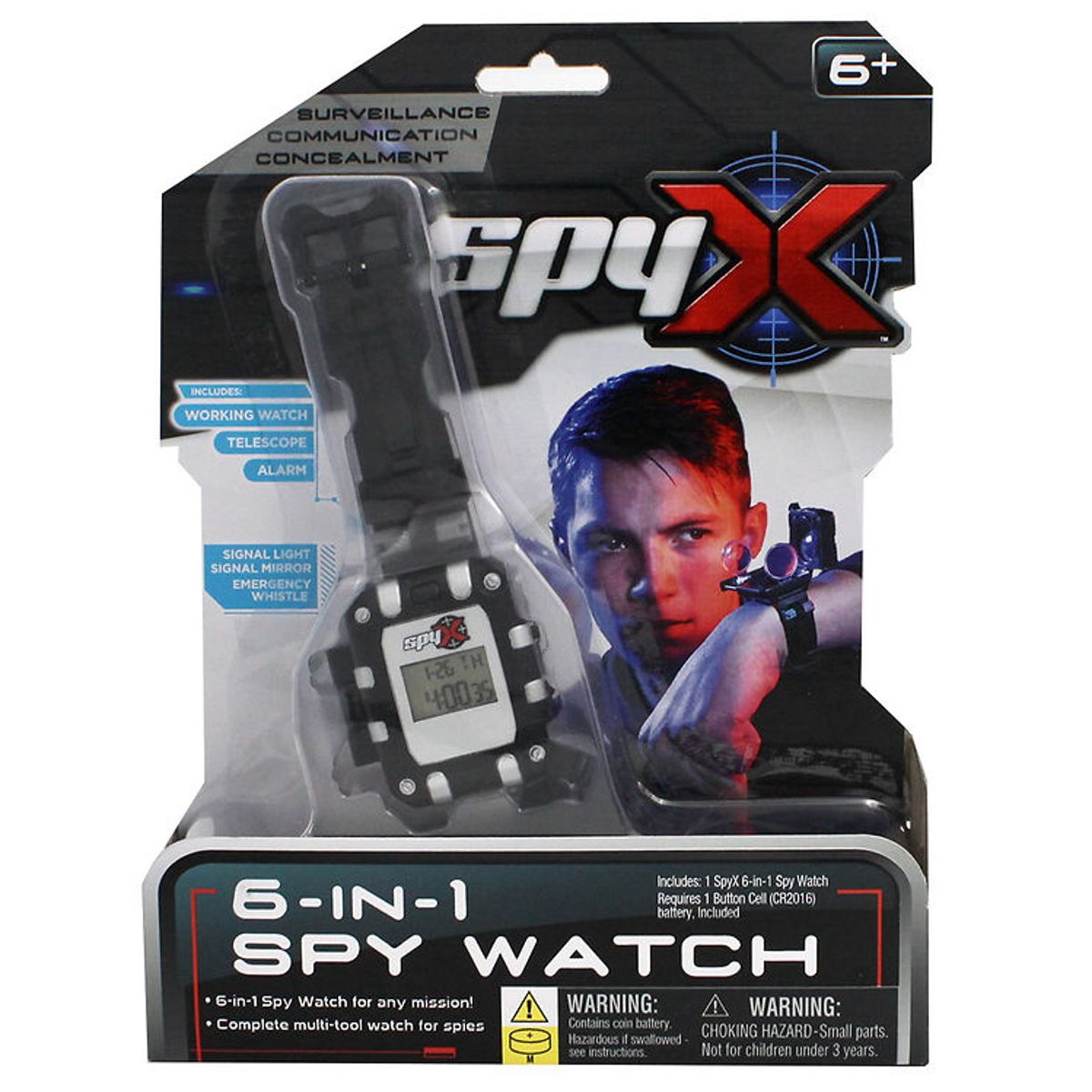 SpyX - 6-in-1 Spy Watch - Sort/Sølv