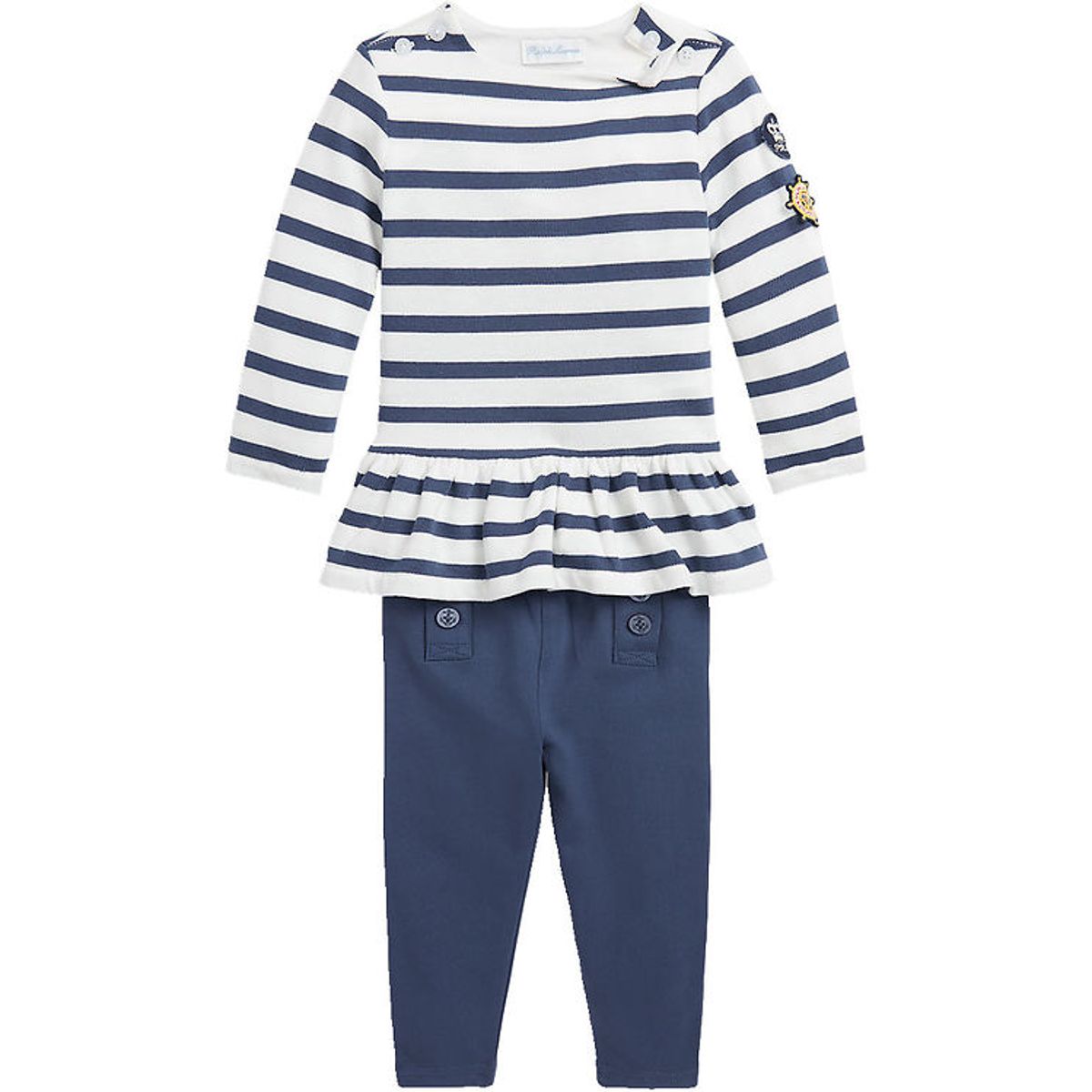 Polo Ralph Lauren Bluse/Leggings - Navy/Hvid