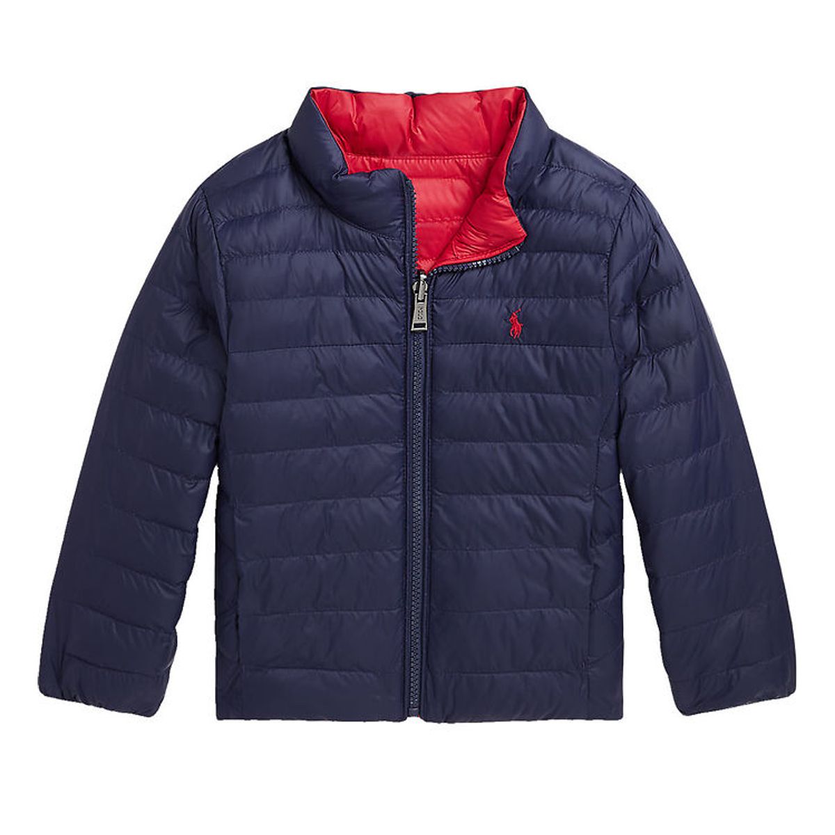 Polo Ralph Lauren Dynejakke - Vendbar - Navy/Rød