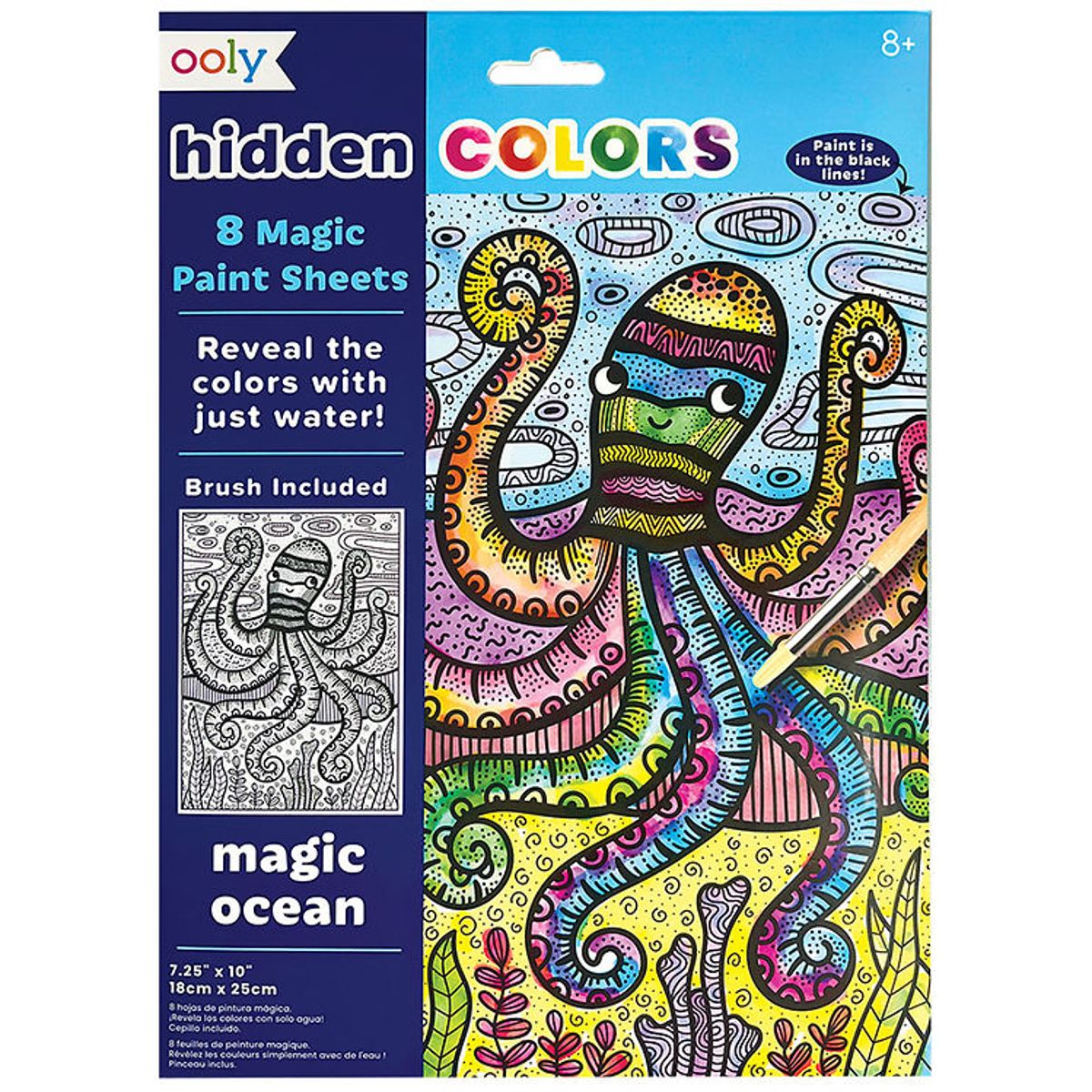 Ooly Magiske Maleark - Hidden Colors - 8 Stk. - Magic Ocean