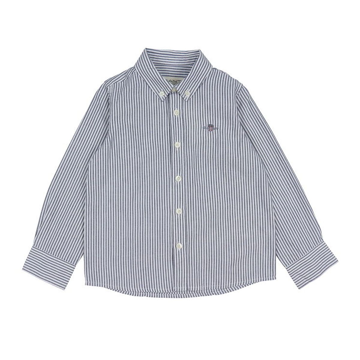 GANT Skjorte - Oxford - Persian Blue/Hvidstribet