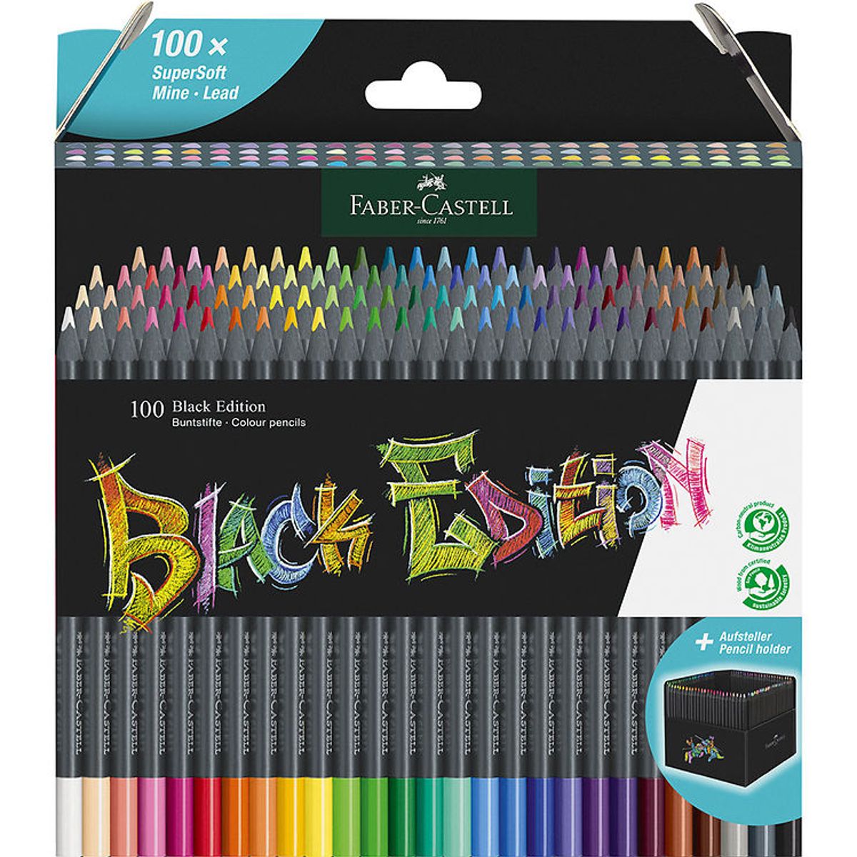 Faber-Castell Farveblyanter - Trekantet - Black Edition - 100 St