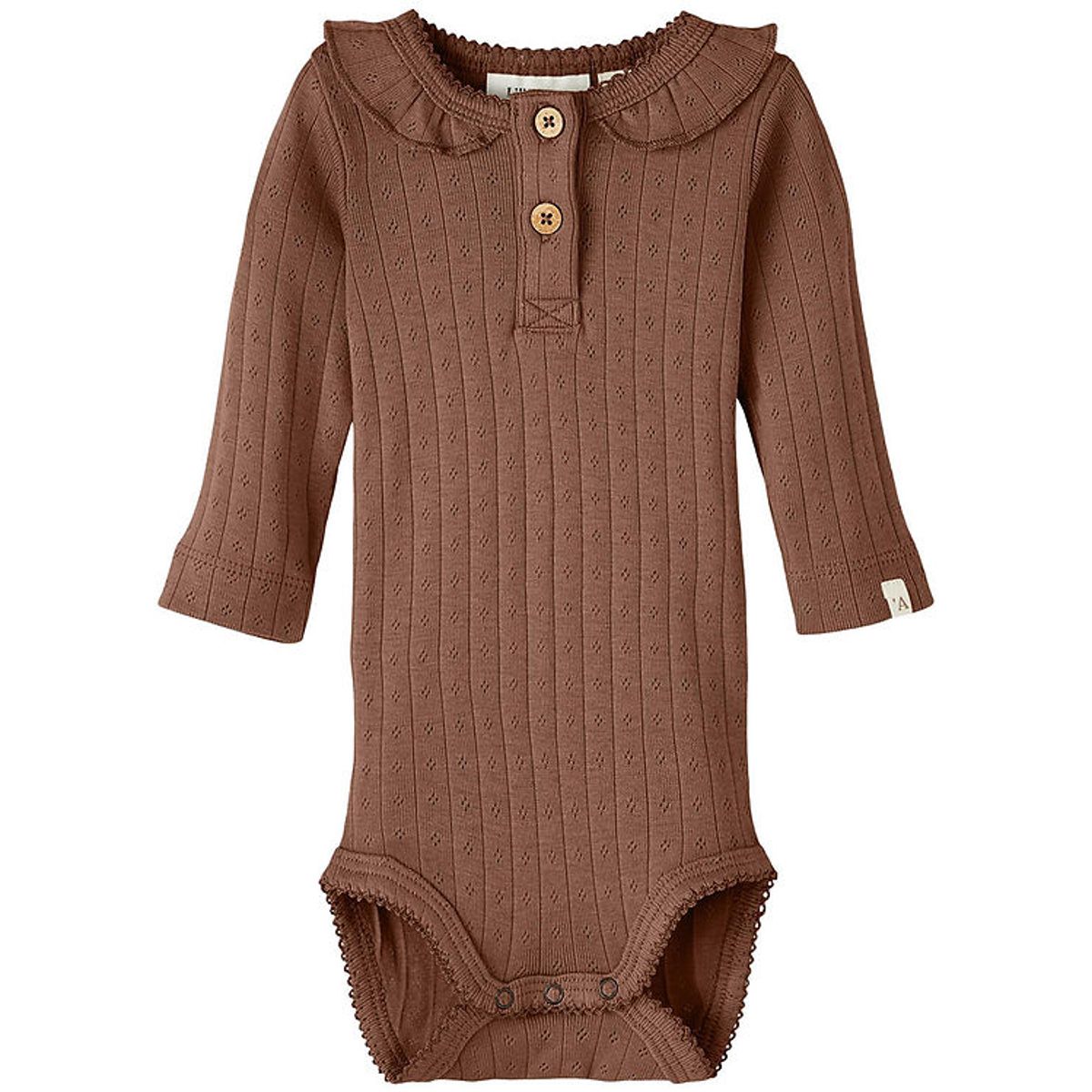 Lil Atelier Body l/æ - Noos - NbfRachel - Carob Brown m Hulmønst