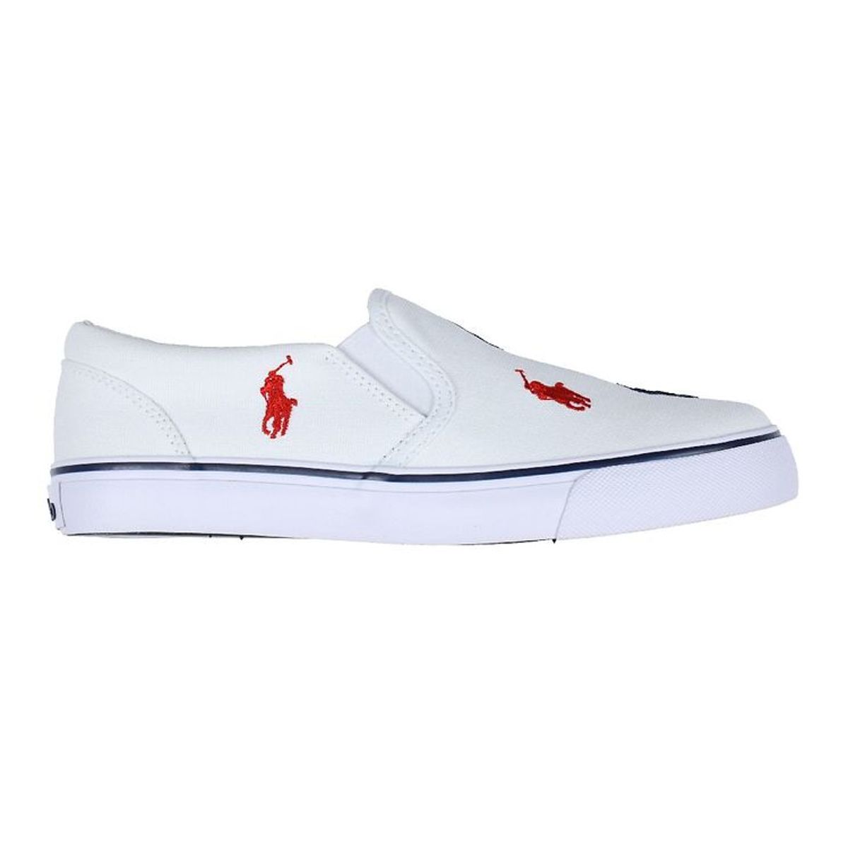 Polo Ralph Lauren Sko - Keaton Slip On - White/Navy/Red