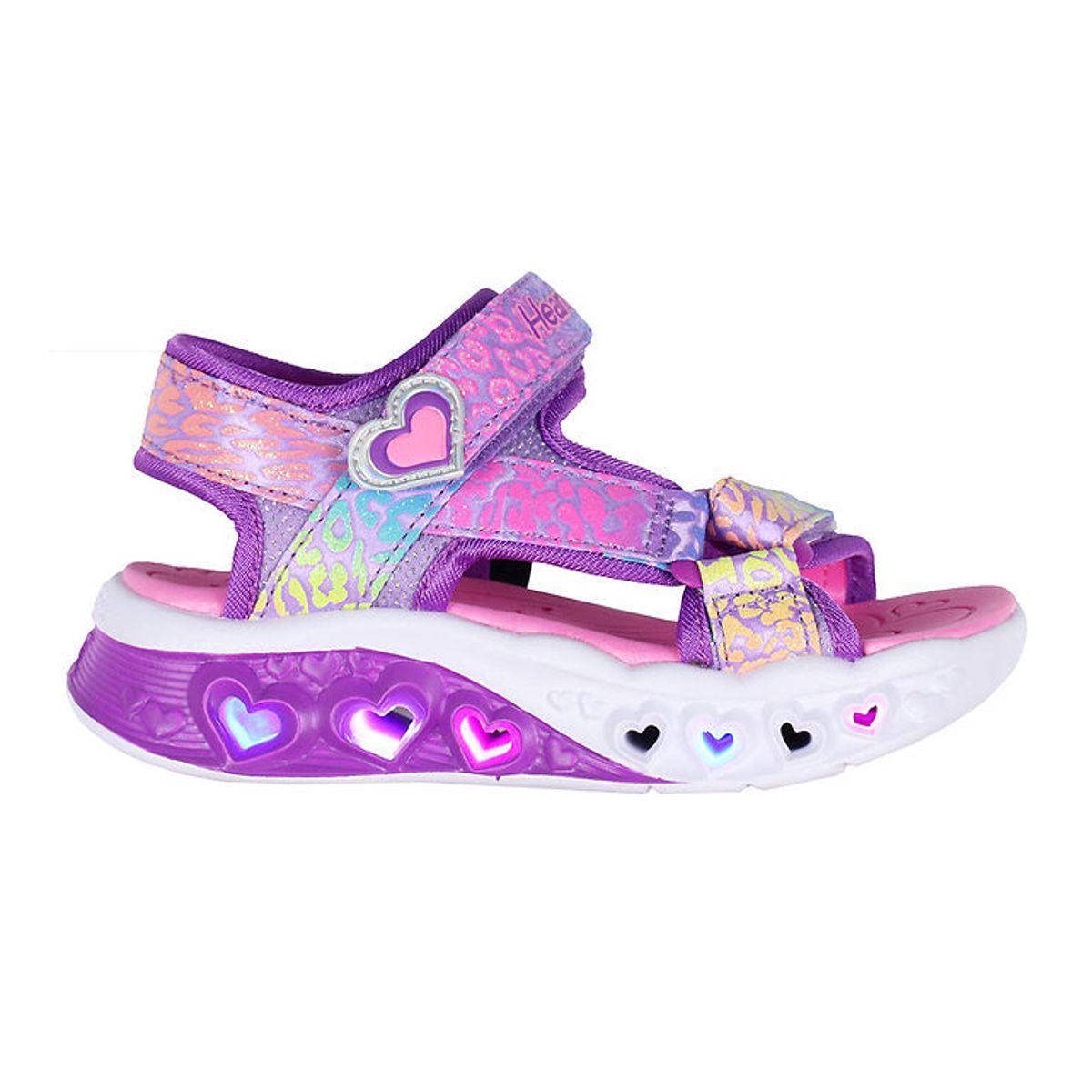 Skechers Sandaler m. Lys - Flutter Hearts - Lavender/Multi