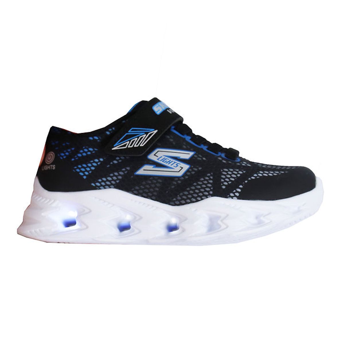 Skechers Sko m. Lys - Vortex 2.0 - Black/Blue