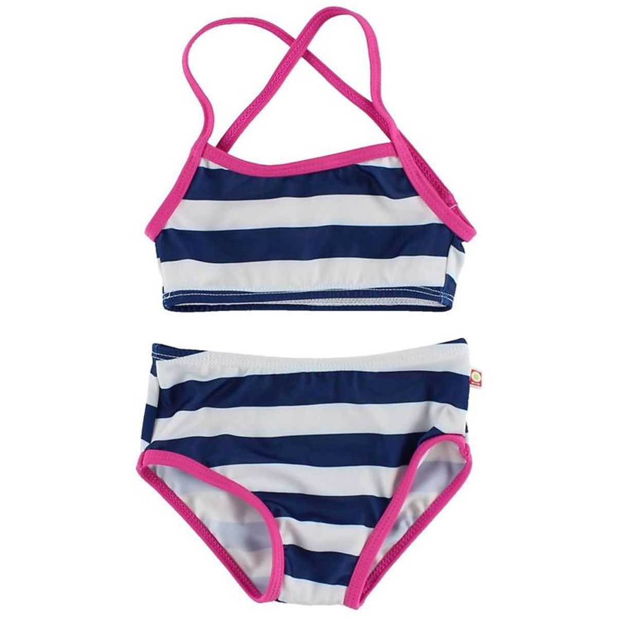 Katvig Classics Bikini - UV50+ - Navy/Hvidstribet m. Pink Kant