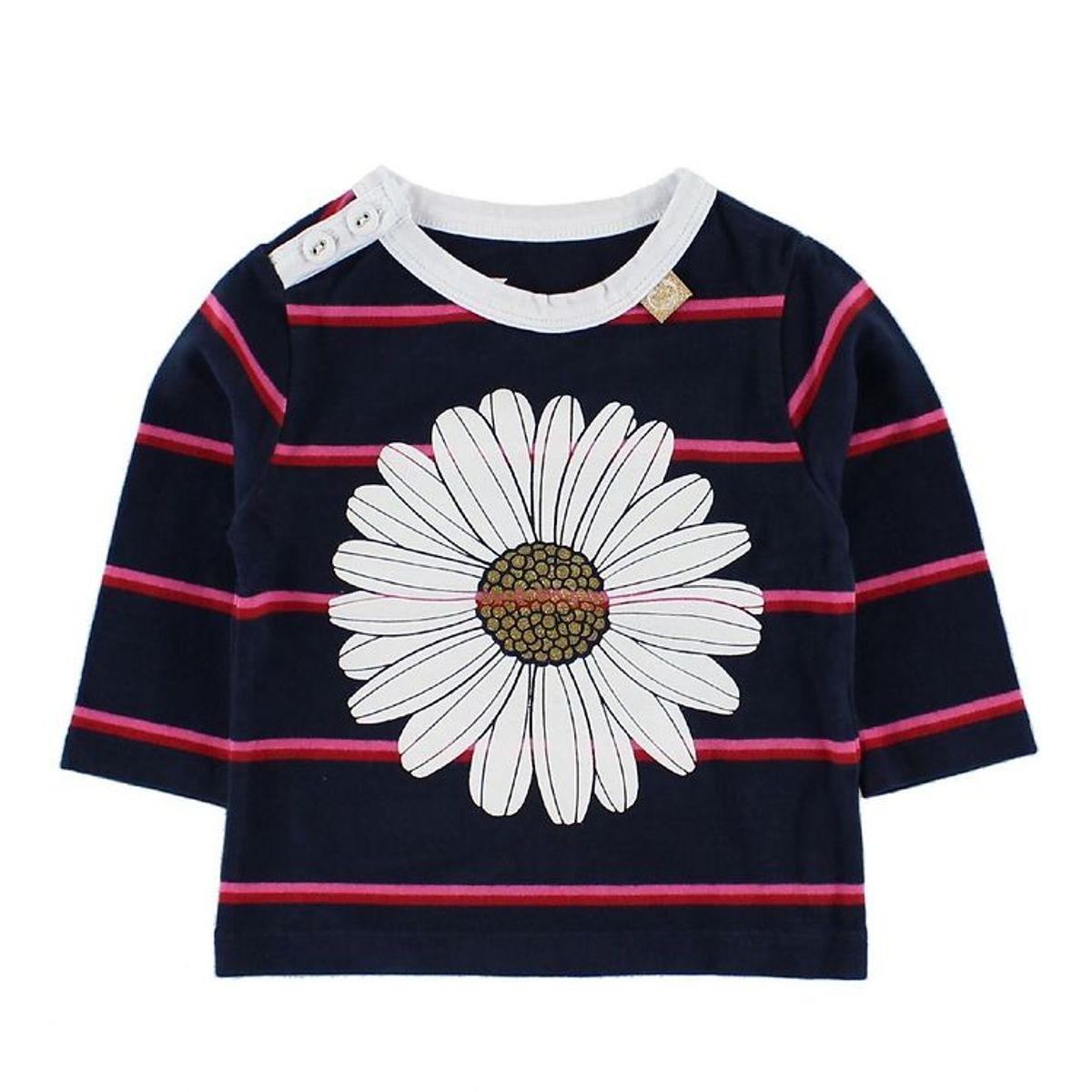 Danefæ Bluse - Navy/Pinkstribet m. Daisy