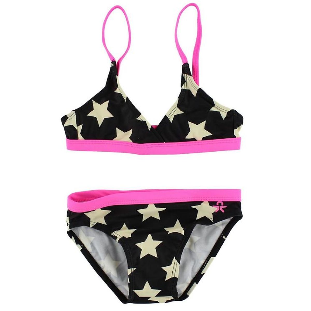 Color Kids Bikini - Sort/Pink m. Stjerner