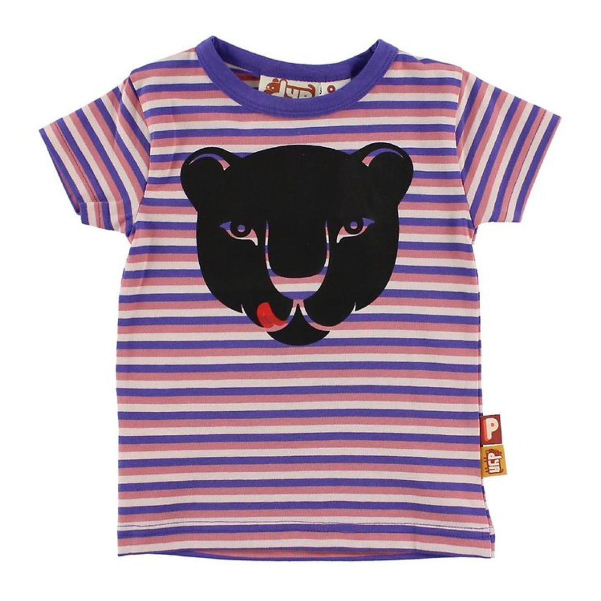 DYR T-shirt - Lilla/Rosastribet m. Panter