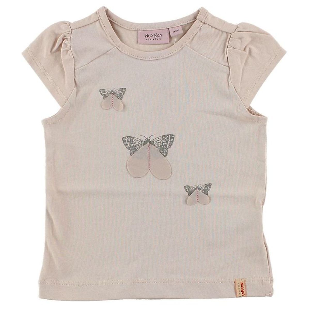 Noa Noa miniature T-shirt - Pudderrosa m. Sommerfugle