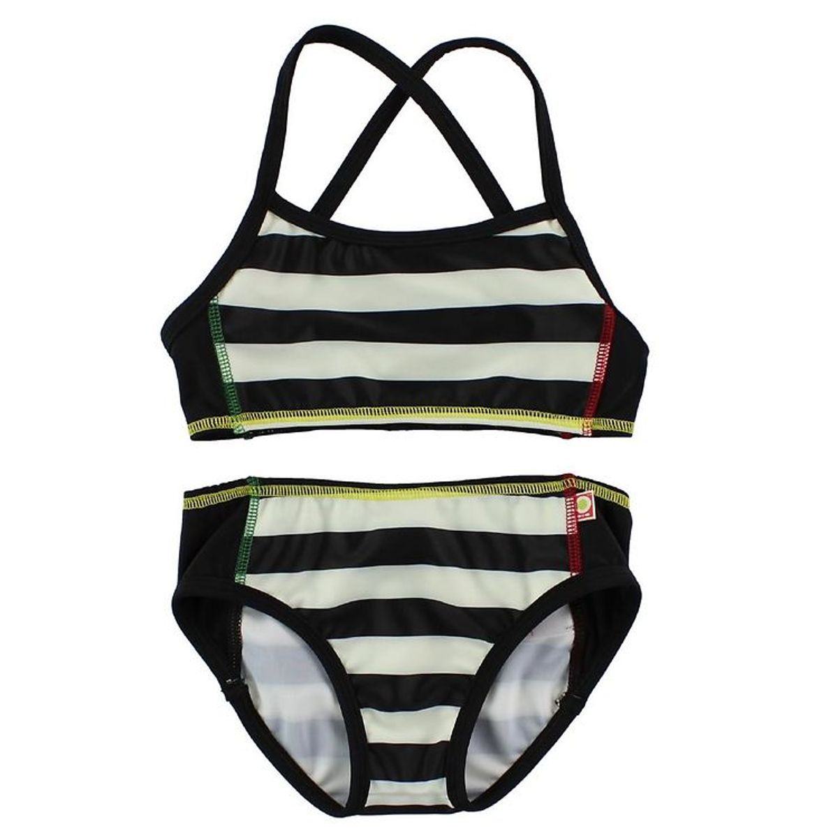 Katvig Classics Bikini - UV60 - Sort/Hvidstribet