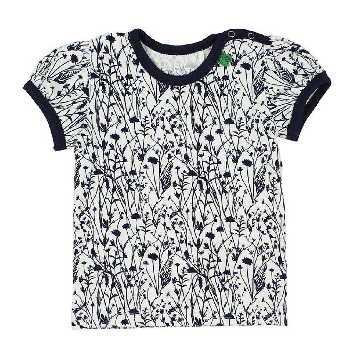 Freds World T-shirt - Creme/Navy m. Blomster