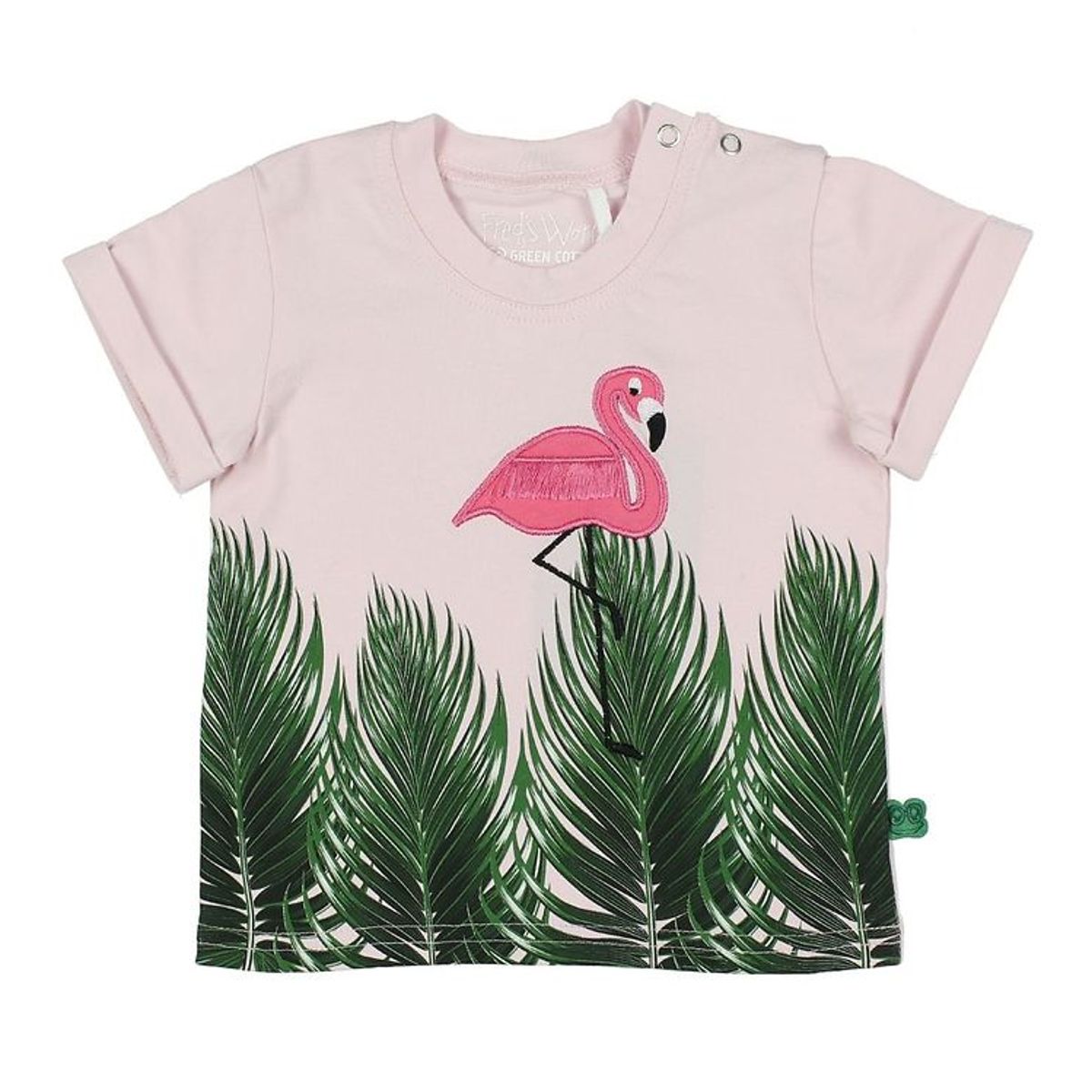 Freds World T-shirt - Lyserød m. Bladprint/Flamingo