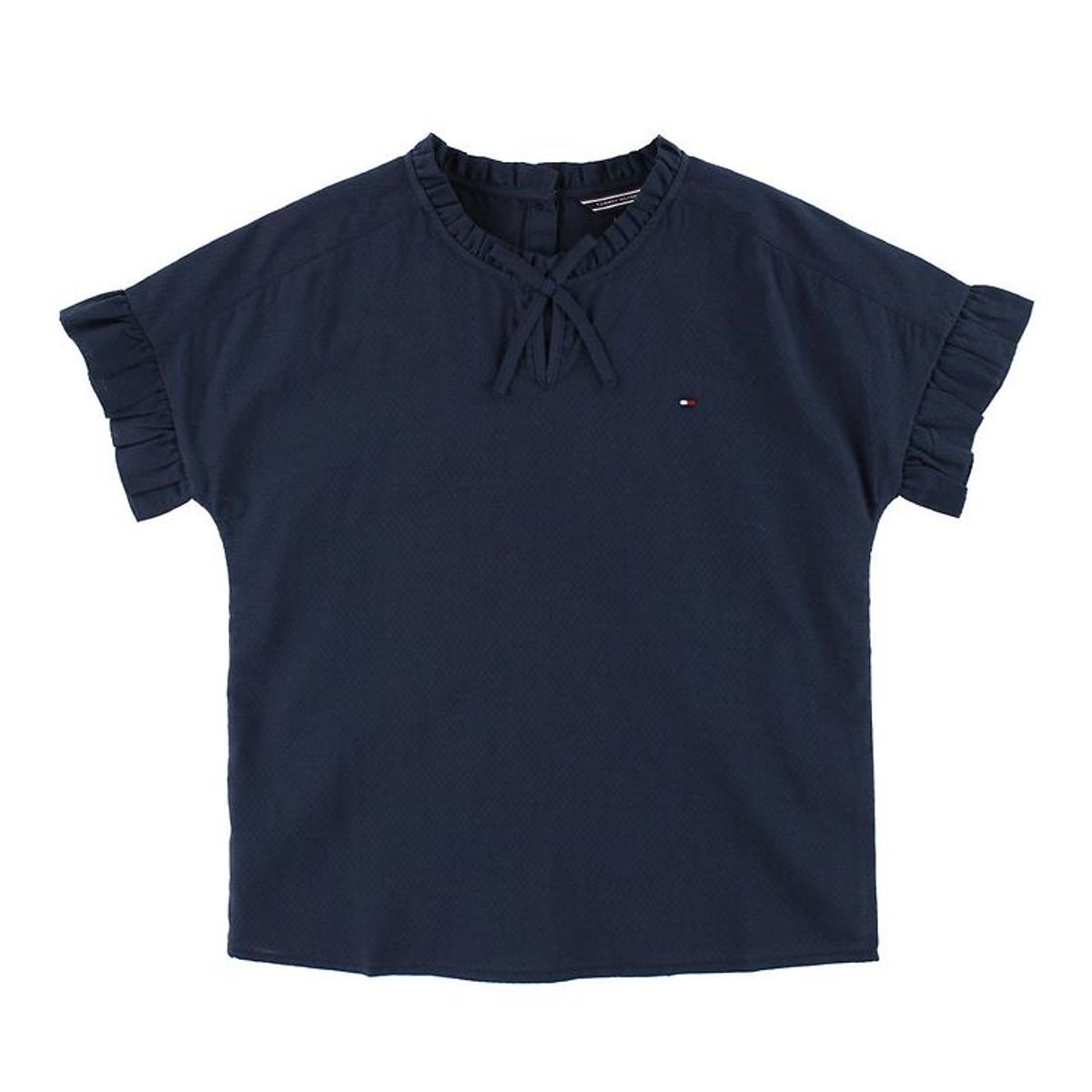 Tommy Hilfiger T-shirt - Navy m. Flæsekant