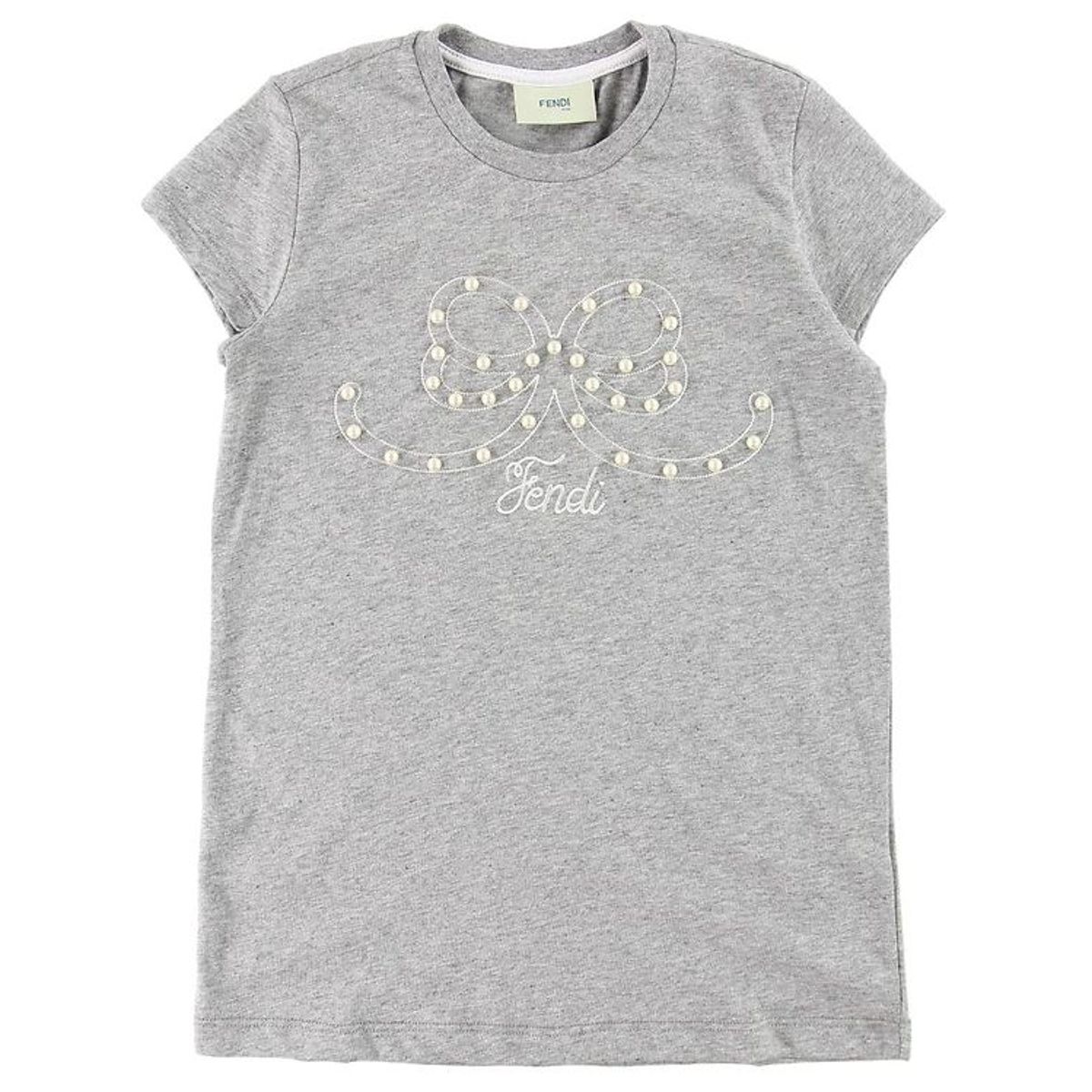 Fendi Kids T-shirt - Gråmeleret m. Perler