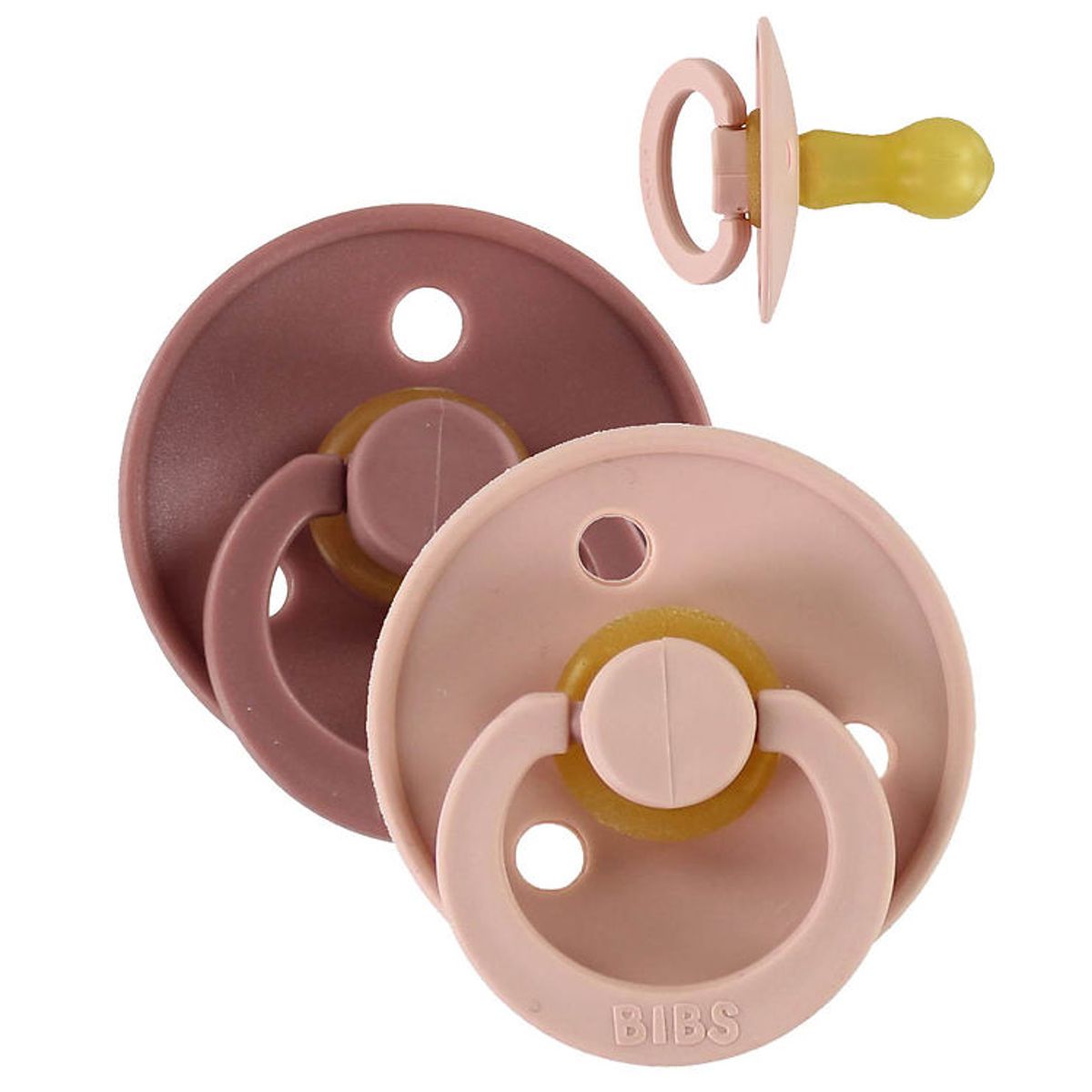 BIBS Colour Sutter - Str. 2 - 2-pak - Rund - Woodchuck/Blush