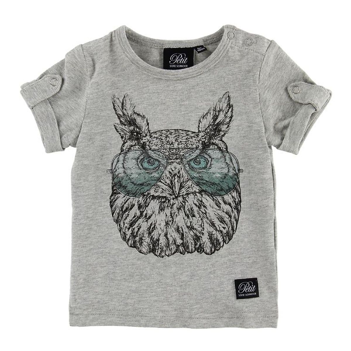 Petit by Sofie Schnoor T-shirt - Julius - Gråmeleret m. Ugle