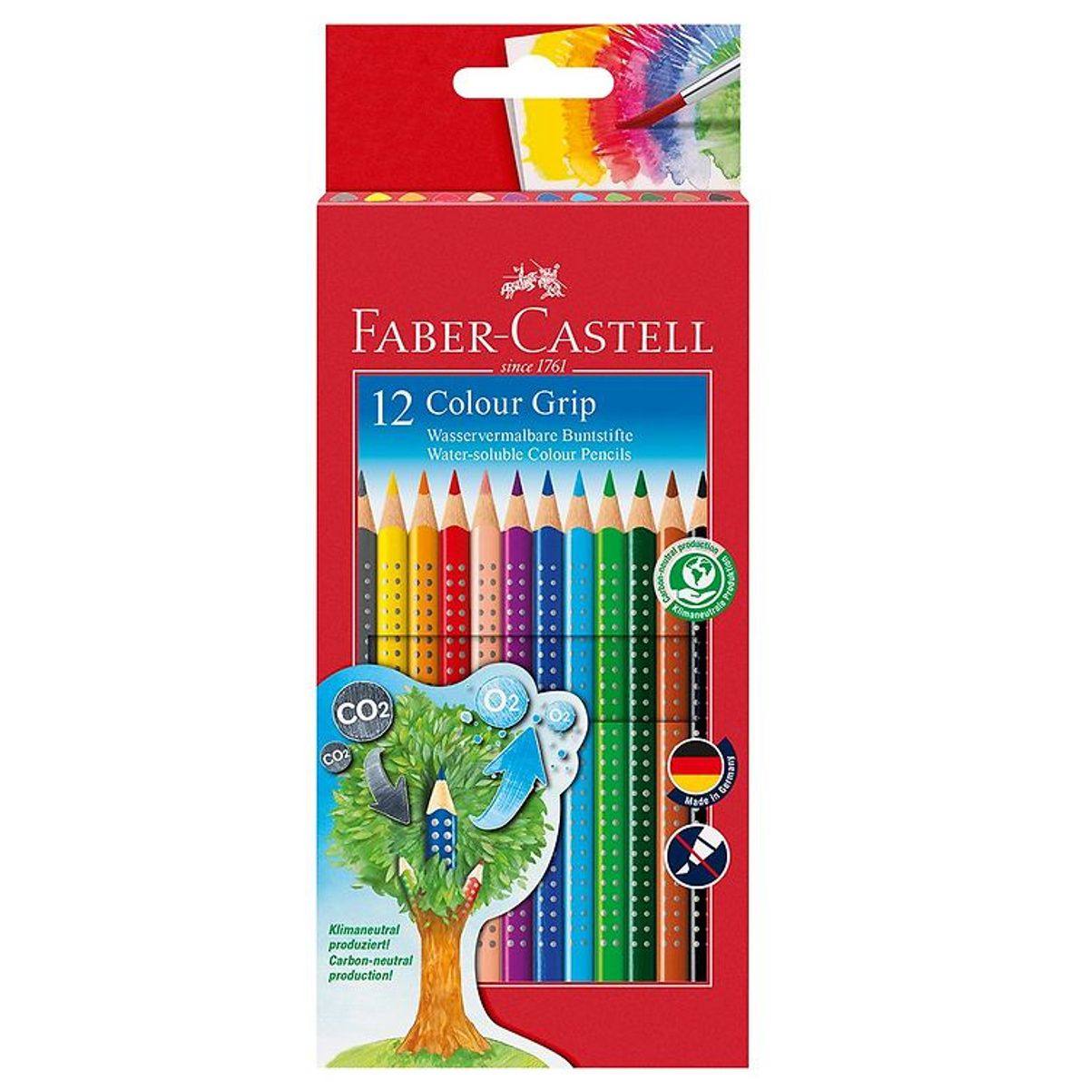 Faber-Castell Farveblyanter - Grip - Akvarel - 12 stk - Multi