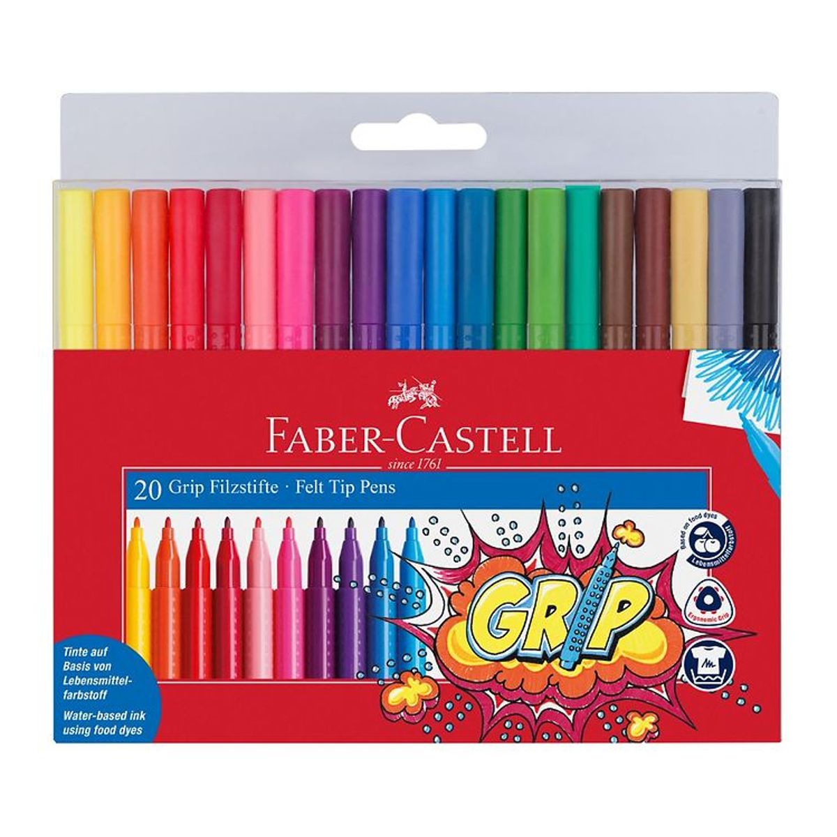 Faber-Castell Tuscher - Grip - 20 stk - Multifarvet