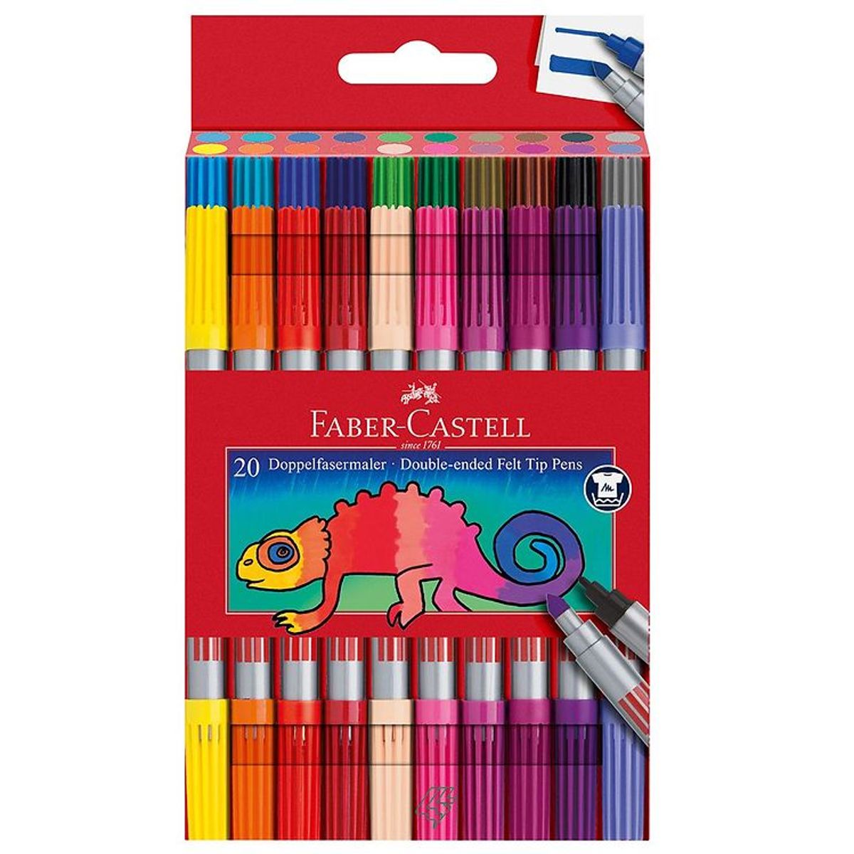 Faber-Castell Tuscher - Dobbelt Tyk/Tynd - 20 stk - Multifarvet