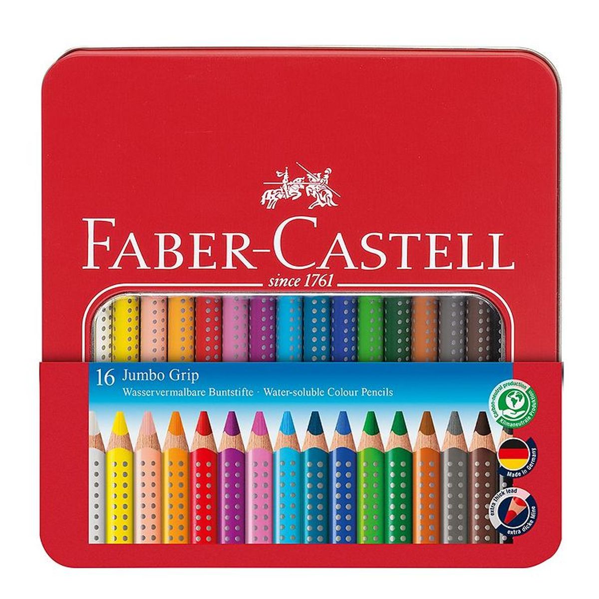 Faber-Castell Farveblyanter - Jumbo Grip - Akvarel - 16 stk - Mu