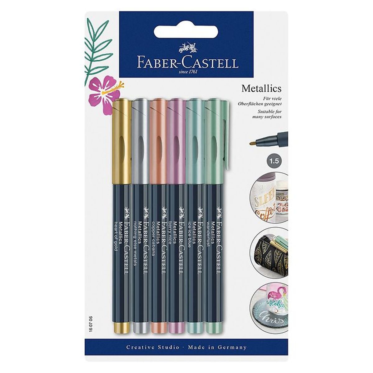 Faber-Castell Tuscher - Metallic Pen - 6 stk - Multifarvet