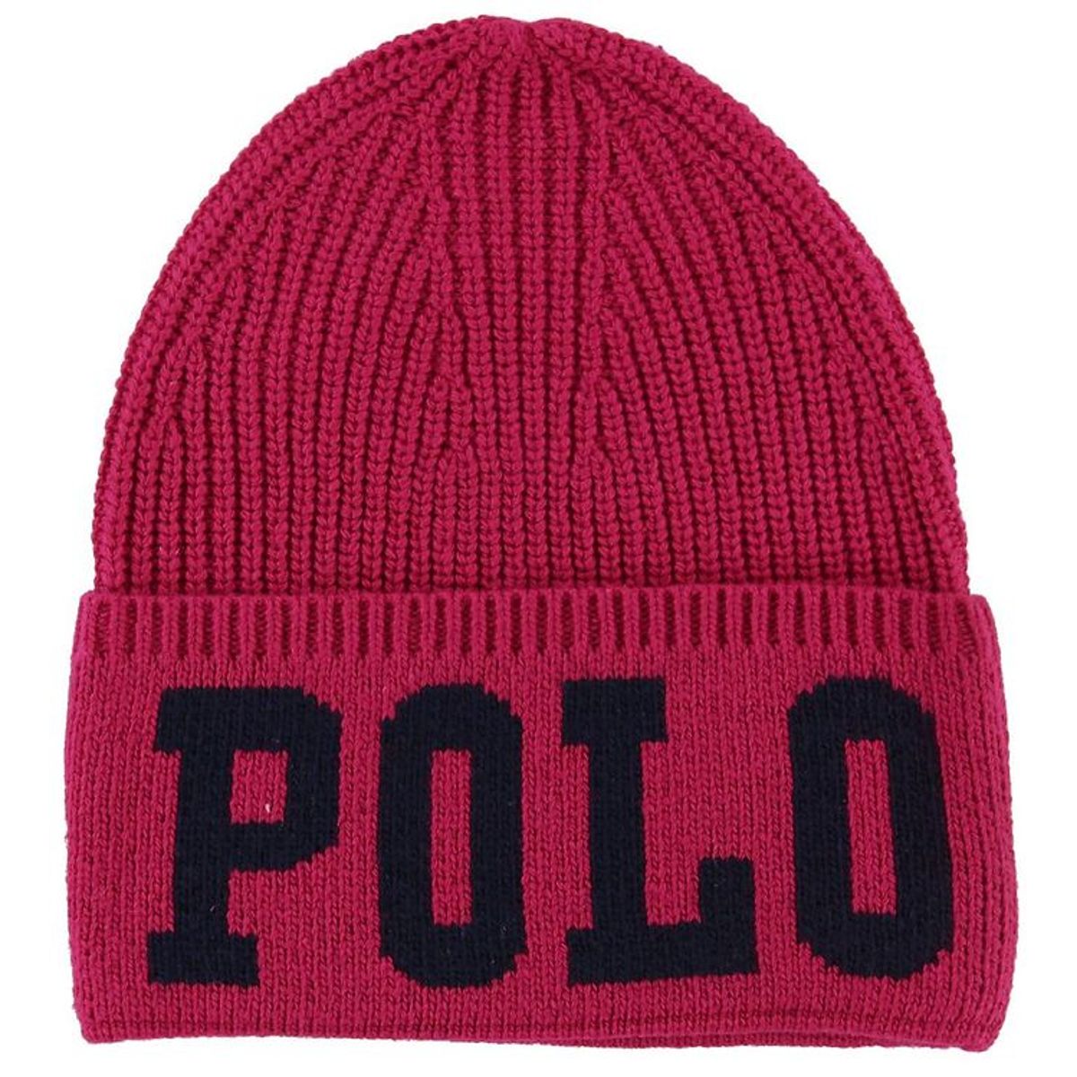 Polo Ralph Lauren Hue - Akryl/Uld - Mørk Pink m. Tekst