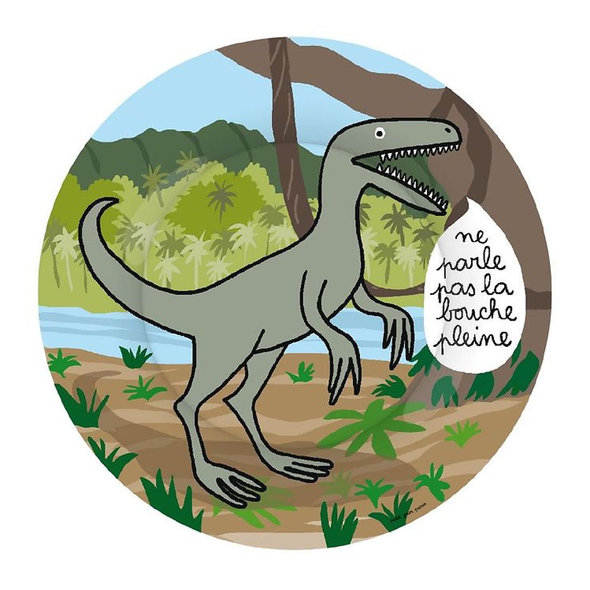 Petit Jour Paris Tallerken - Melamin - Dinosaurus