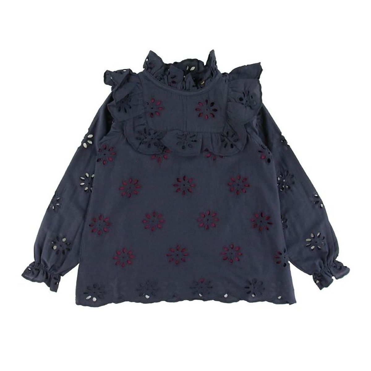 Soft Gallery Bluse - Gaxine - Anthracite m. Blomster