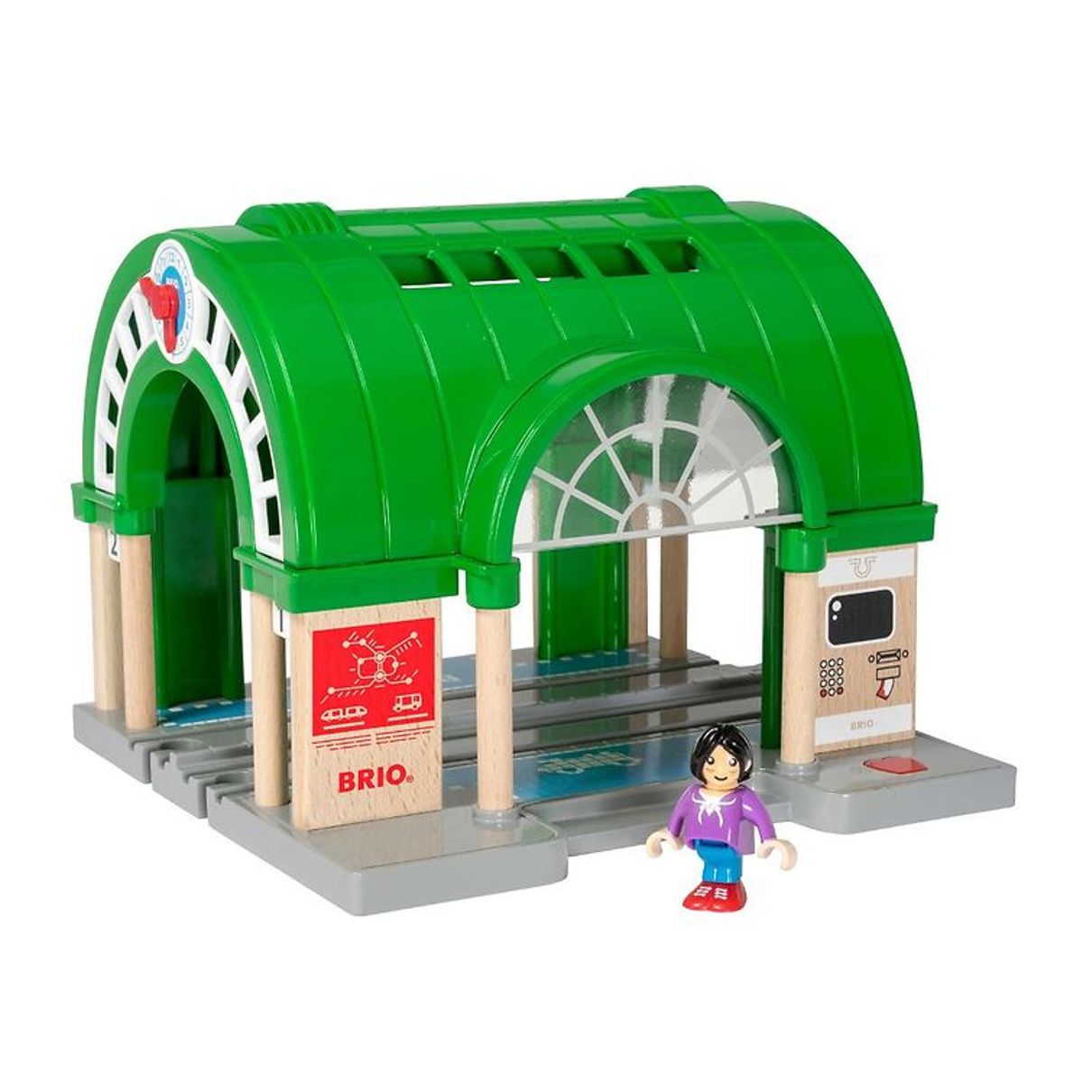 BRIO World Togstation - Grøn/Grå/Træ 33649