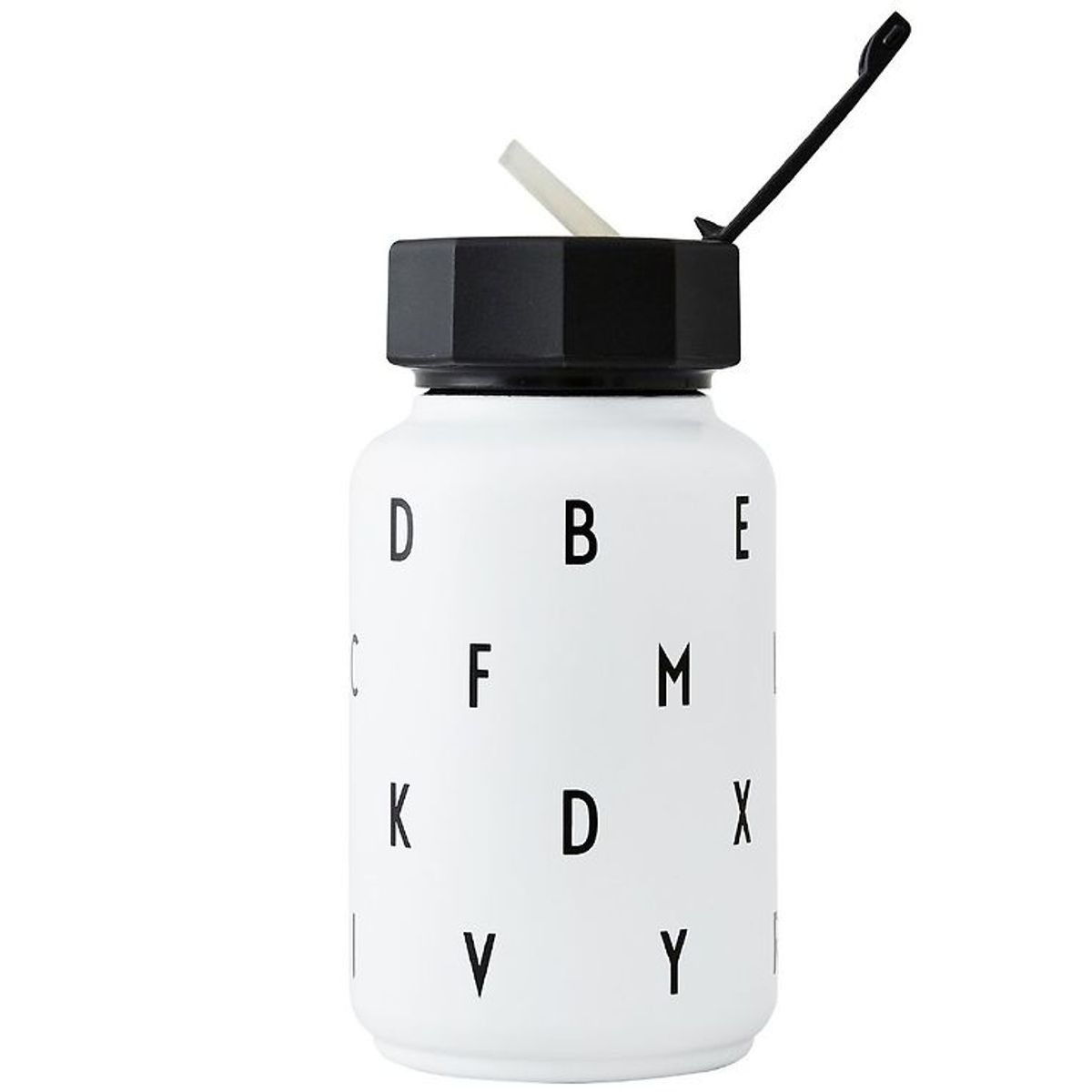 Design Letters Termoflaske m. Sugerør - 330 ml - Hvid