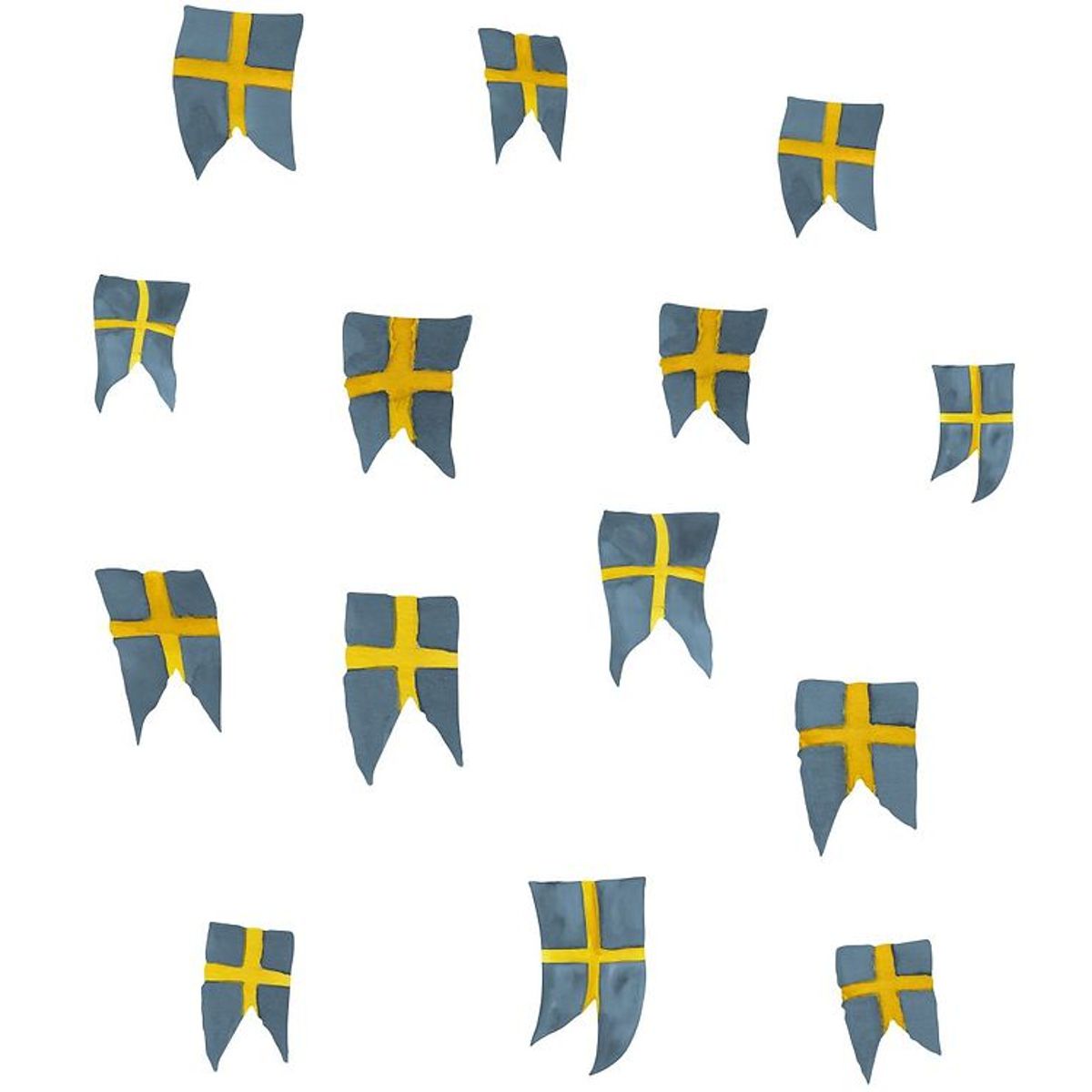 That's Mine Wallstickers - 14 stk - Svensk Flag