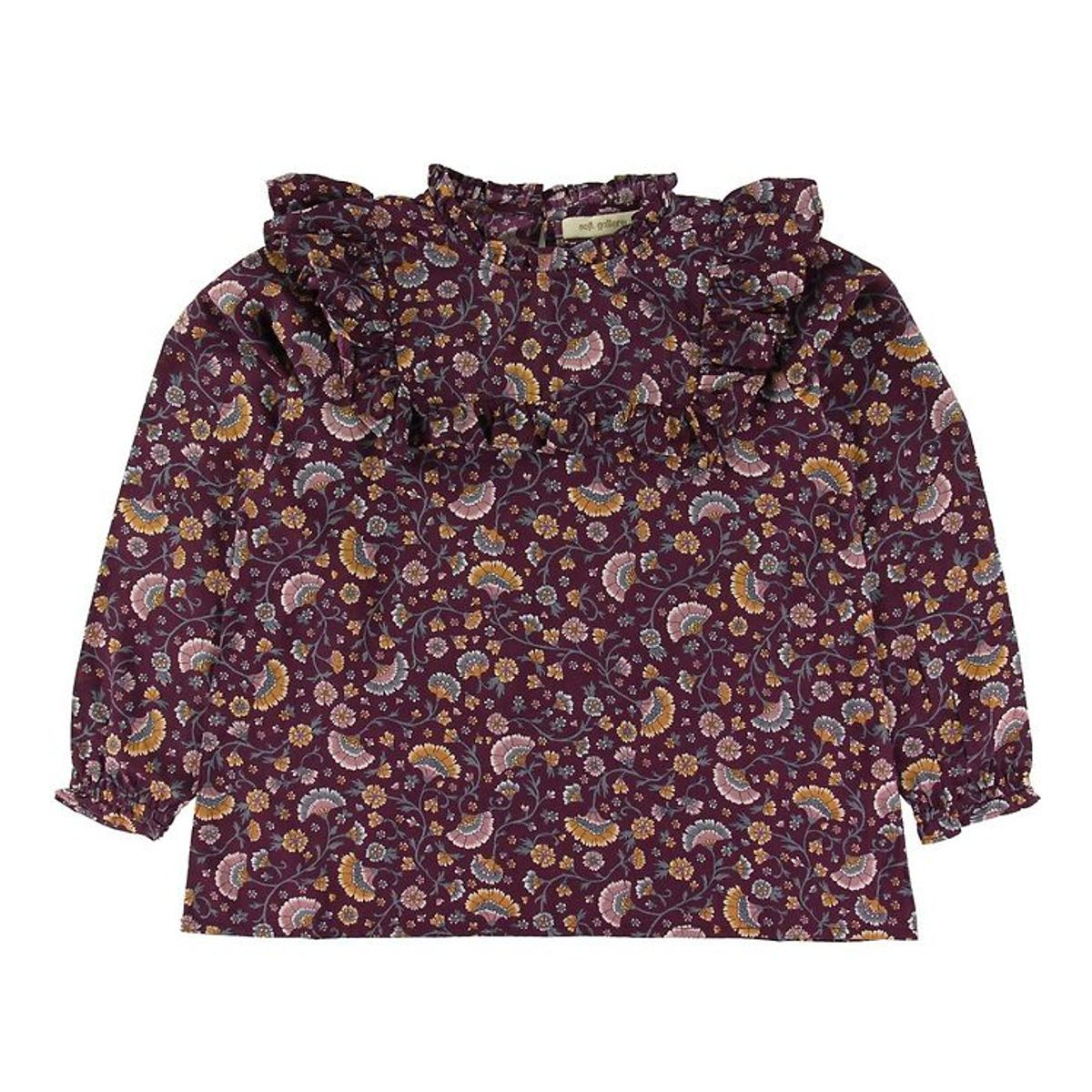 Soft Gallery Bluse - Gaxine - Lilla m. Blomster