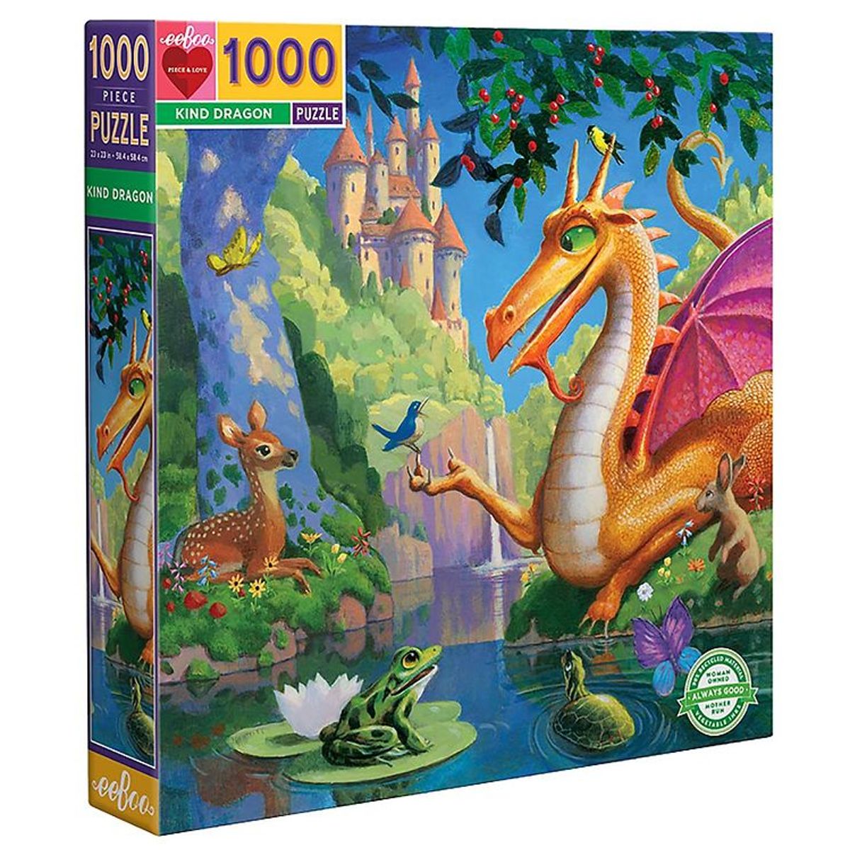 Eeboo Puslespil - 1000 Brikker - Kind Dragon