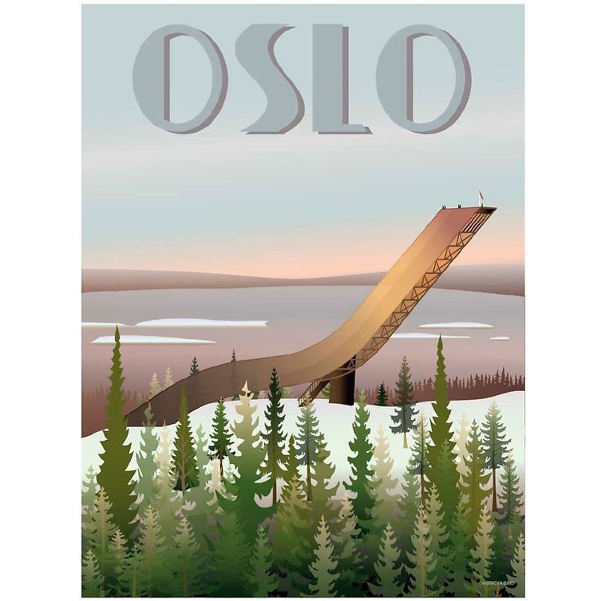 Vissevasse Plakat - 30x40 - Oslo Holmenkollbakken