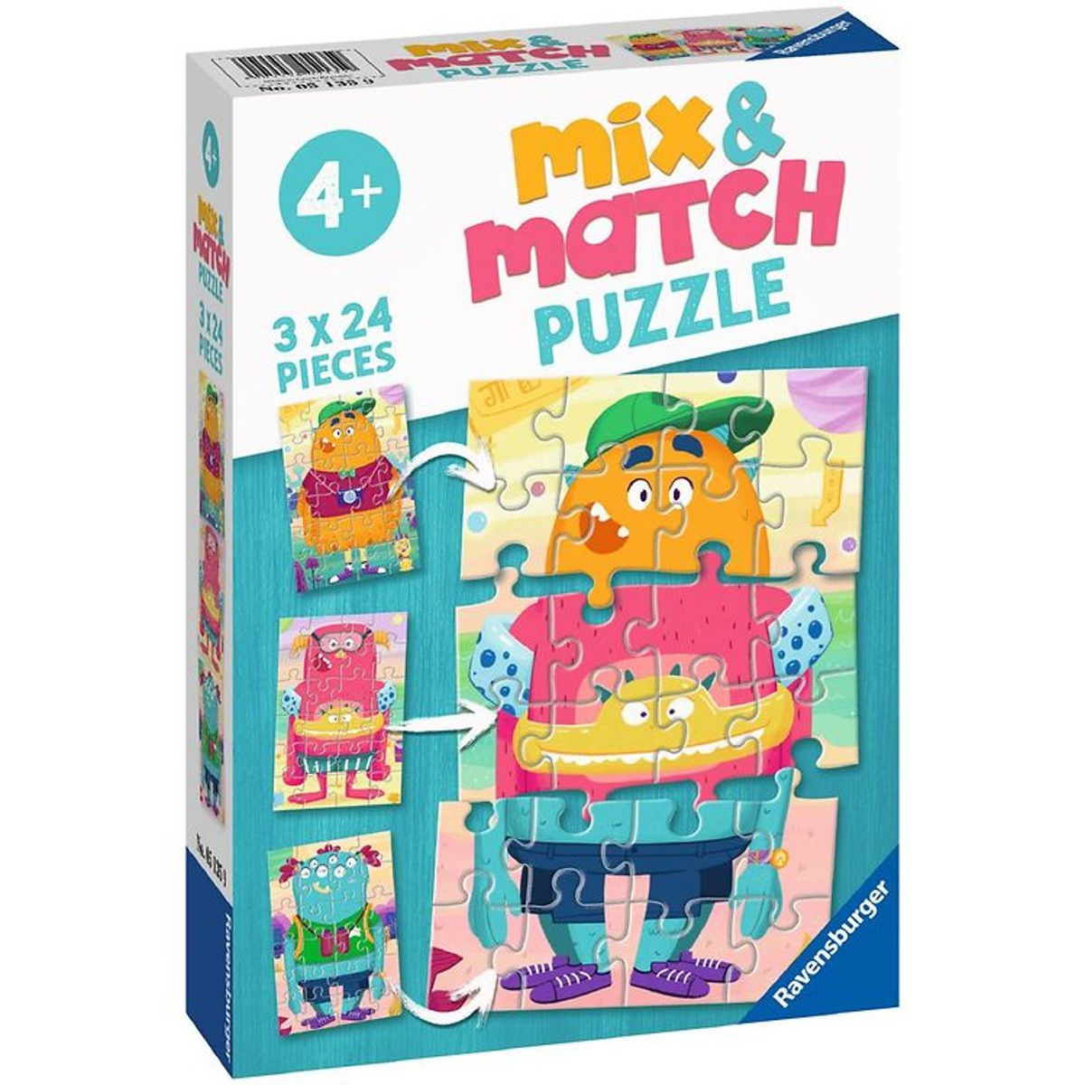 Ravensburger Puslespil - 3x24 Brikker - Mix & Match