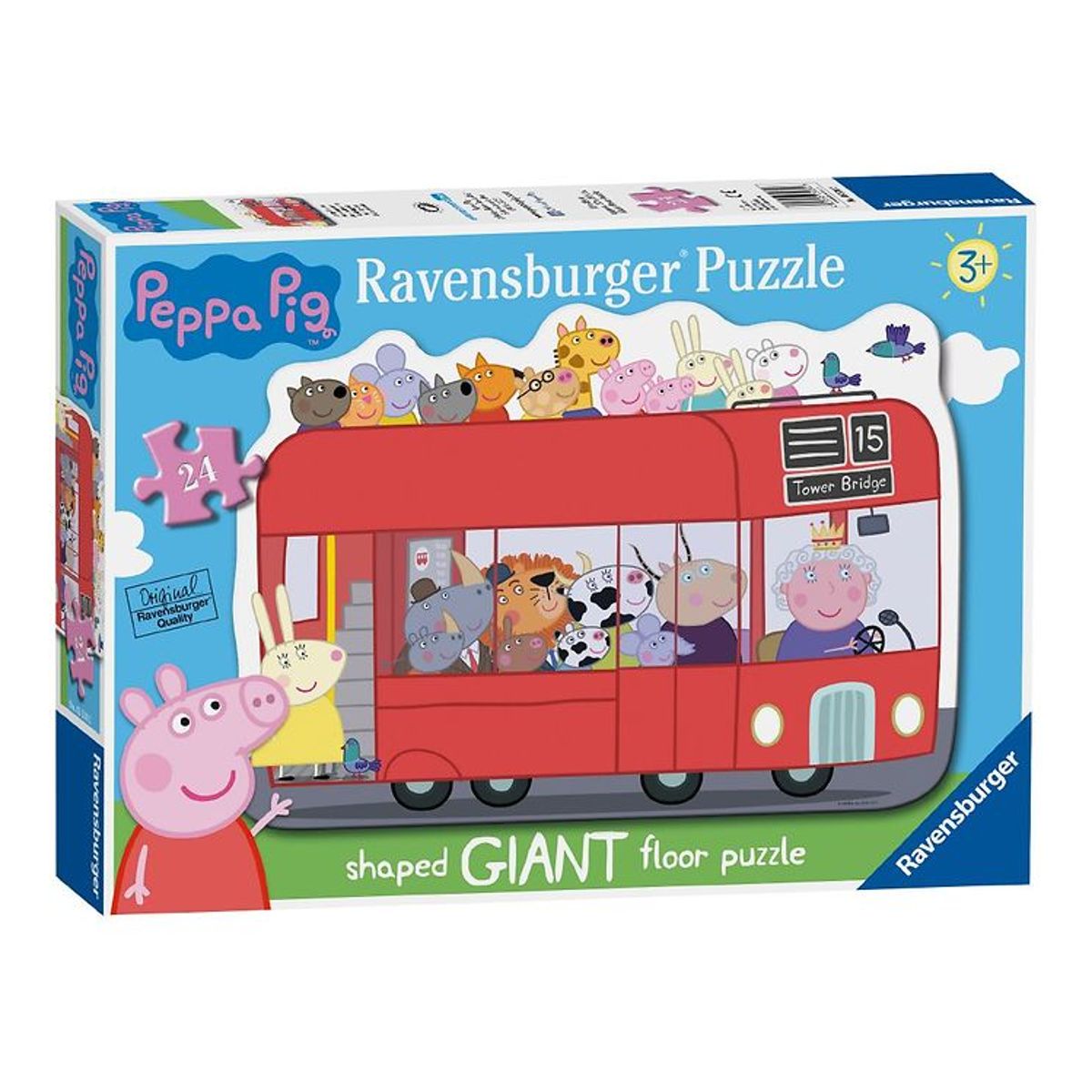 Ravensburger Puslespil - 24 Brikker - Gurli Gris - Shaped Bus