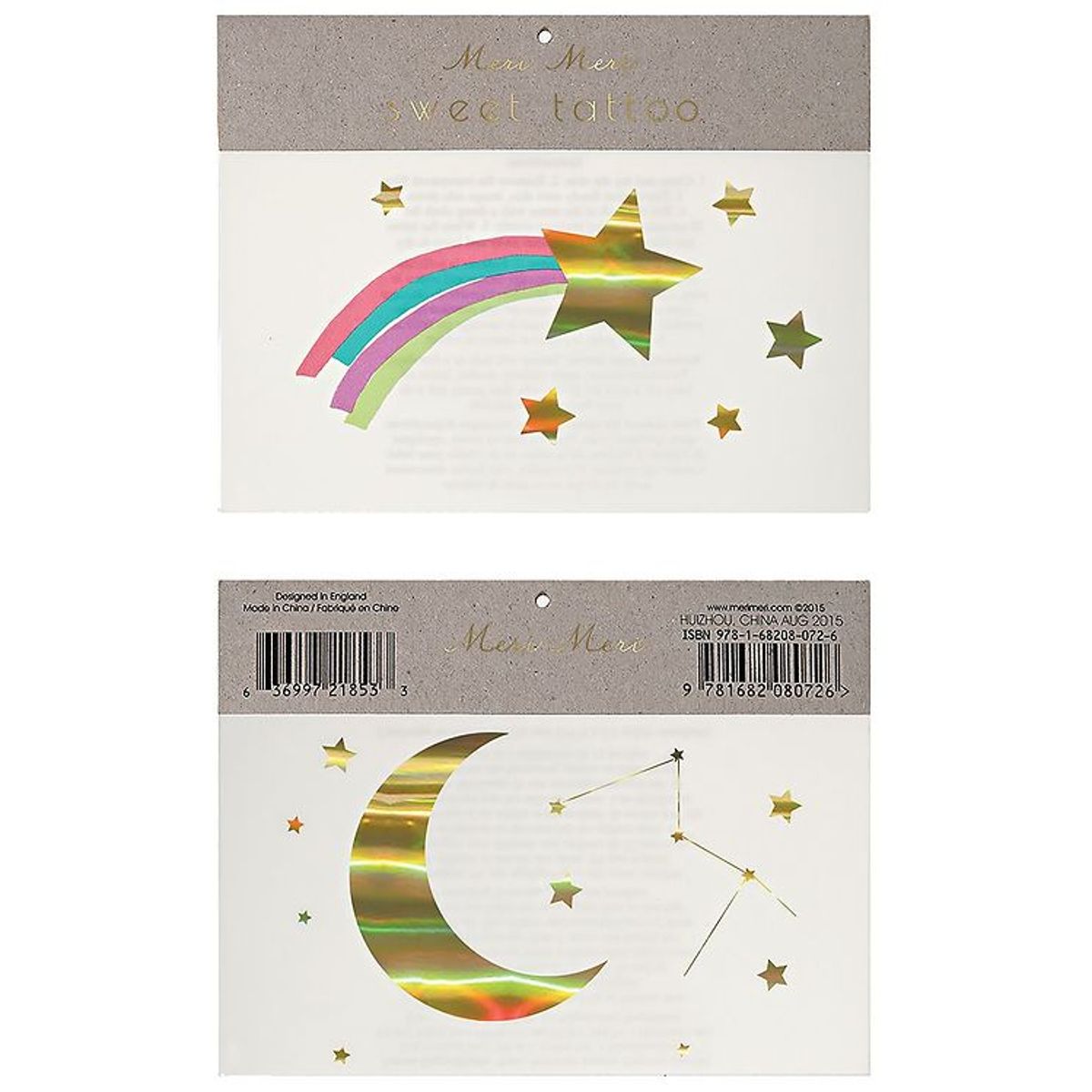 Meri Meri Tatoveringer - Large - Rainbow Shooting Star