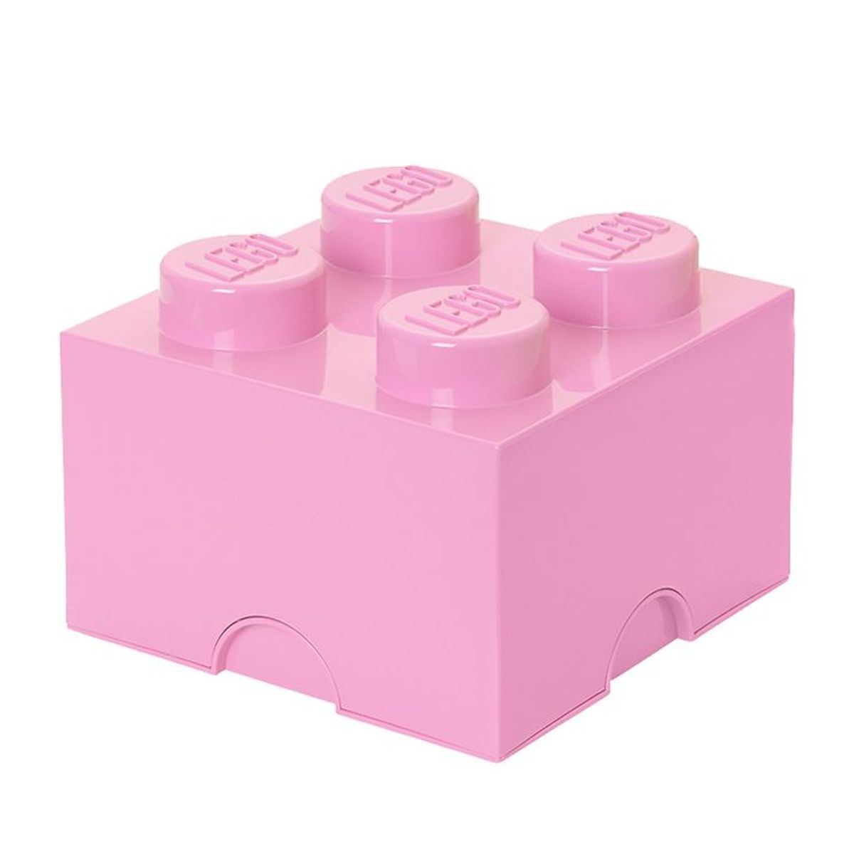 LEGO ® Storage Opbevaringsboks - 4 Knopper - 25x25x18 - Lyserød