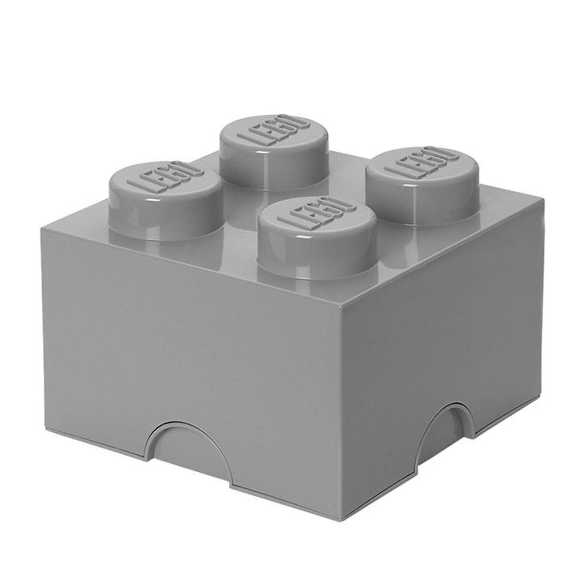 LEGO ® Storage Opbevaringsboks - 4 Knopper - 25x25x18 - Lysegrå