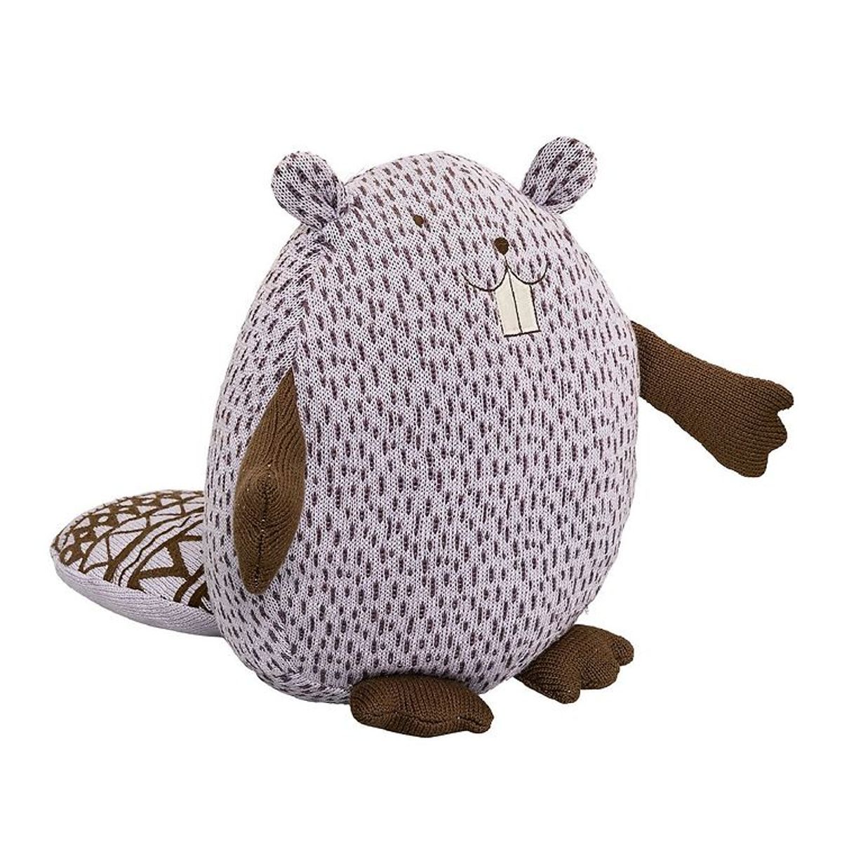 Bloomingville Bamse - Bæver - 30 cm - Lavendel m. Prikker